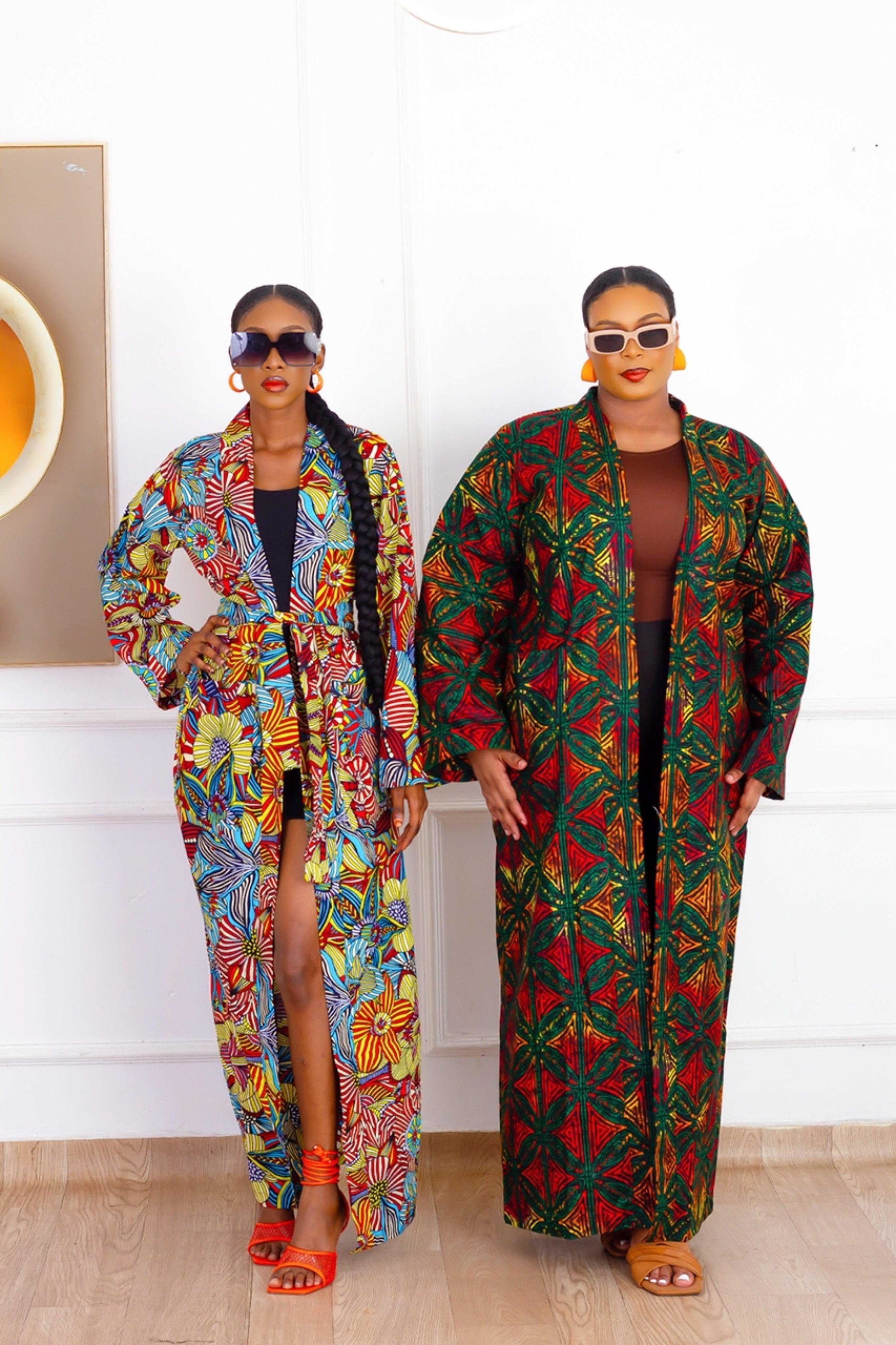 Asha African Print Kimono (Green Multi) NIKI KAY