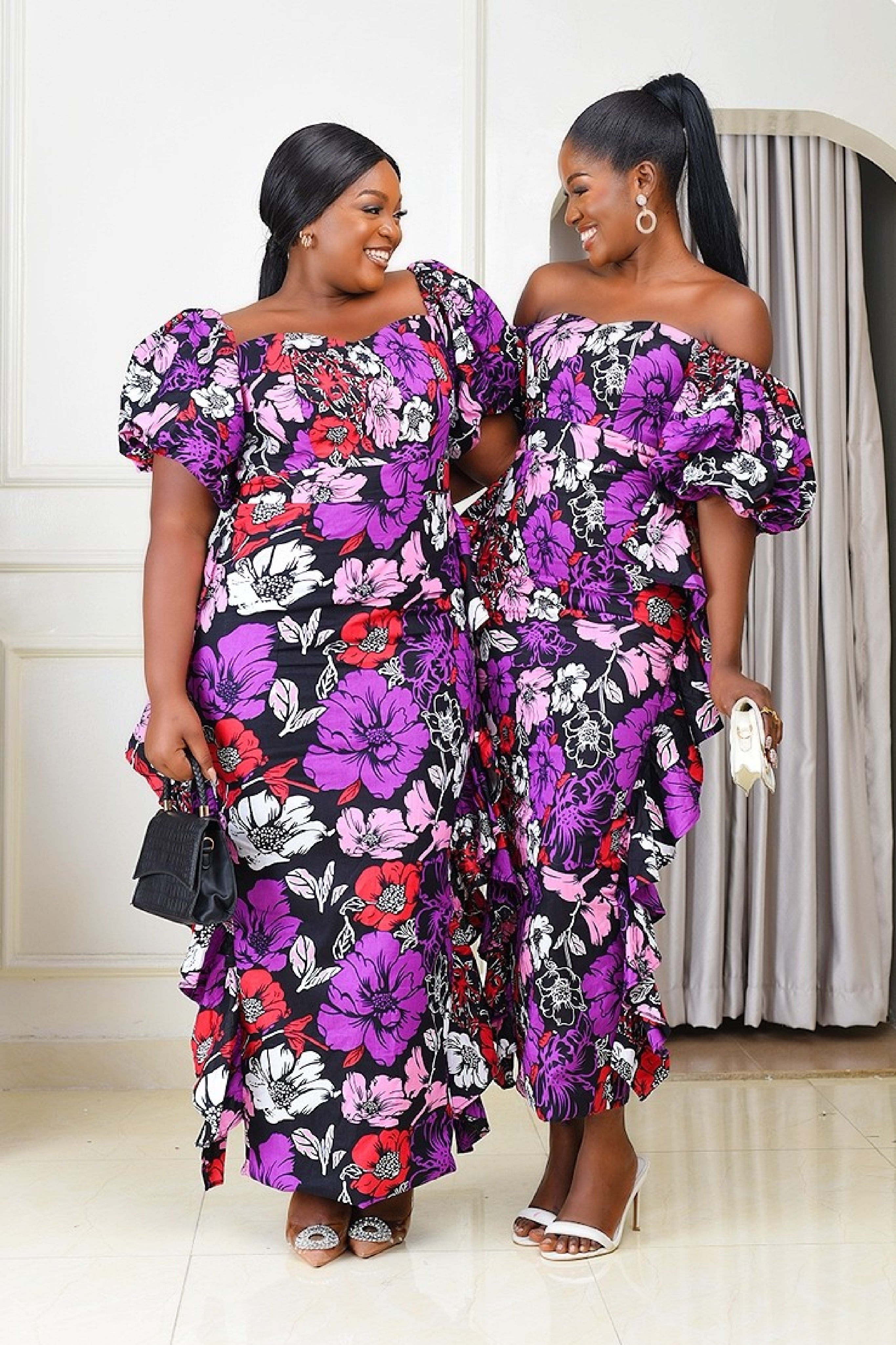 Lewa African Print Dress (Purple)