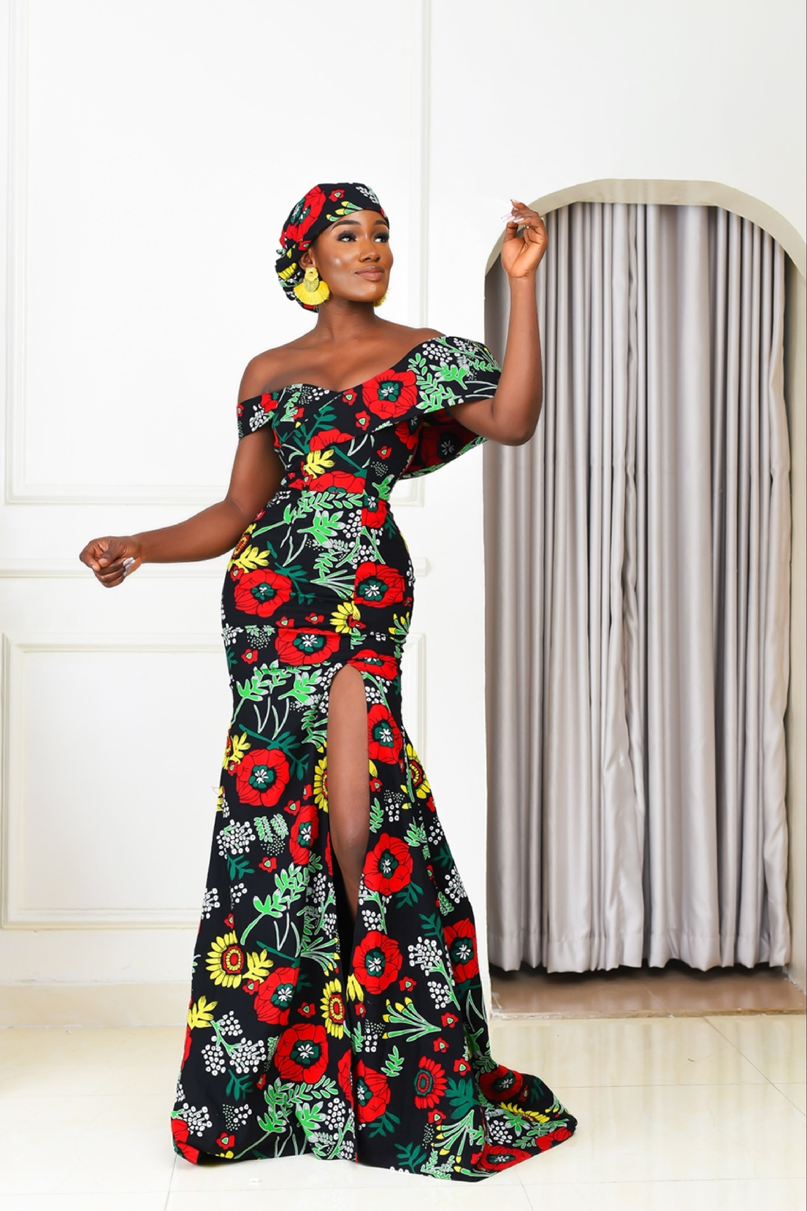 Ayana African Print Mermaid Dress NIKI KAY