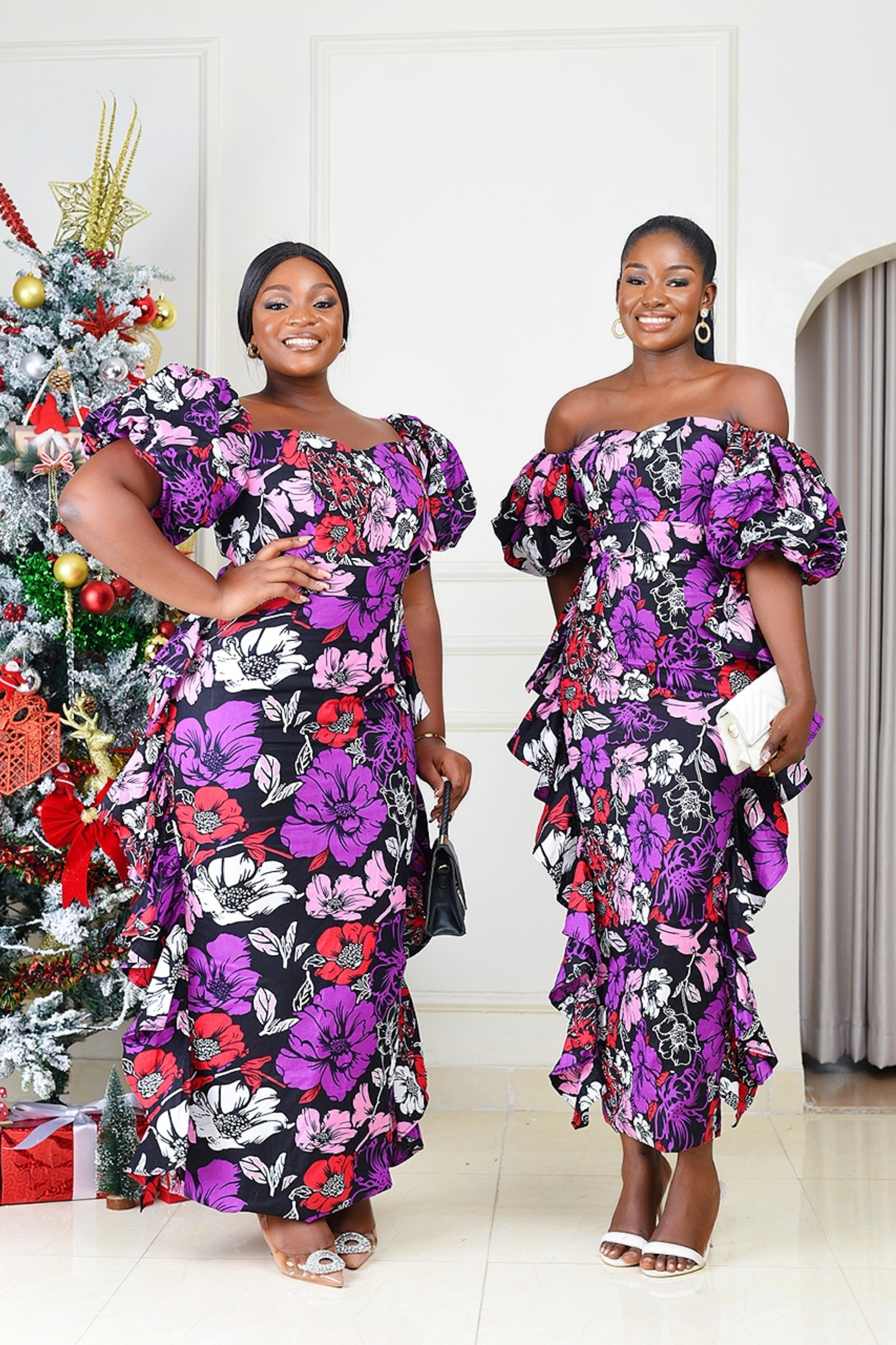 Lewa African Print Dress (Purple) NIKI KAY