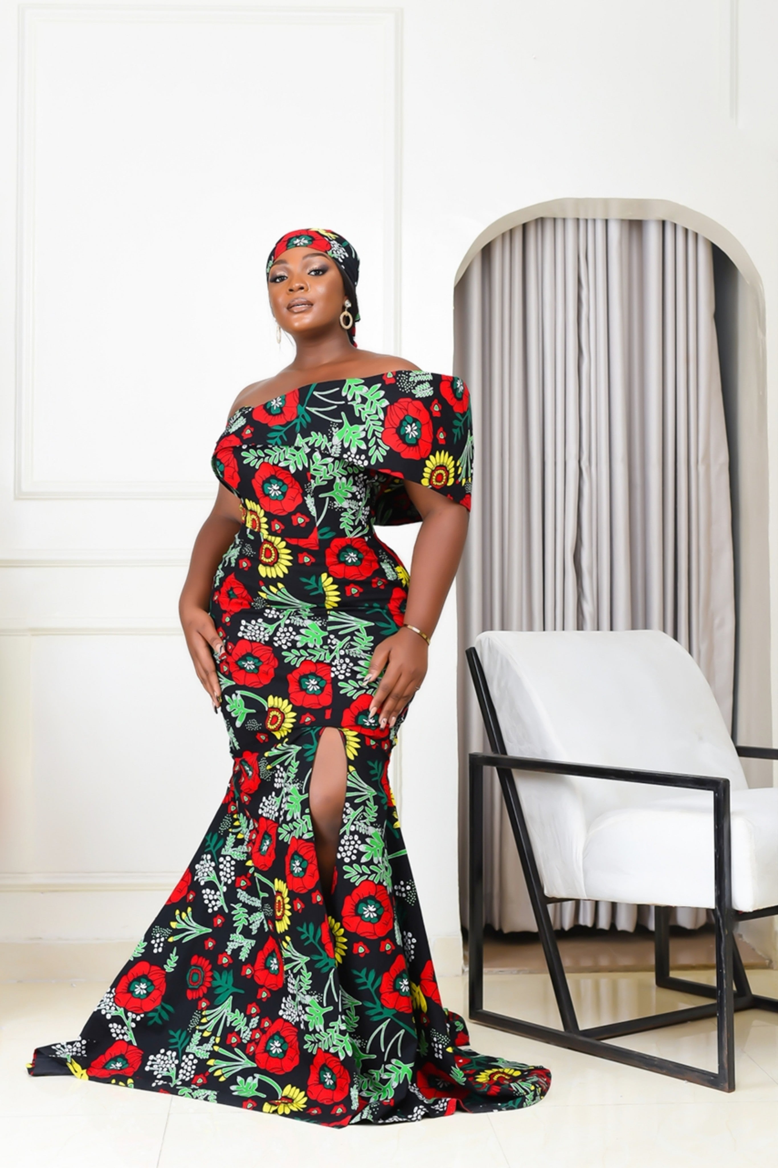 Ayana African Print Mermaid Dress NIKI KAY