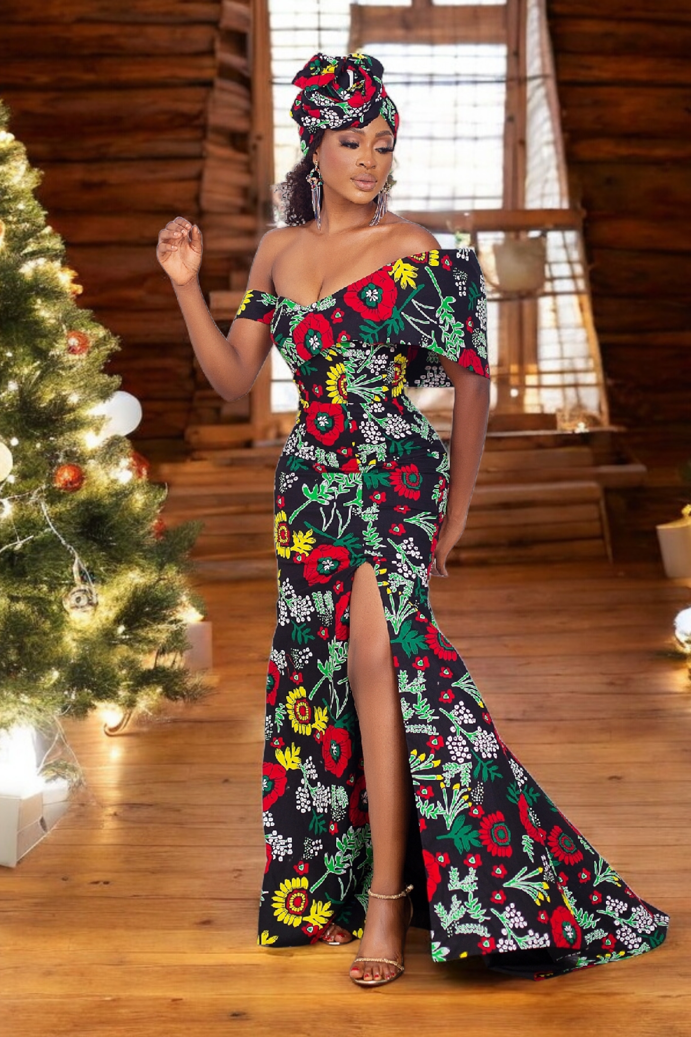 Ayana African Print Mermaid Dress NIKI KAY