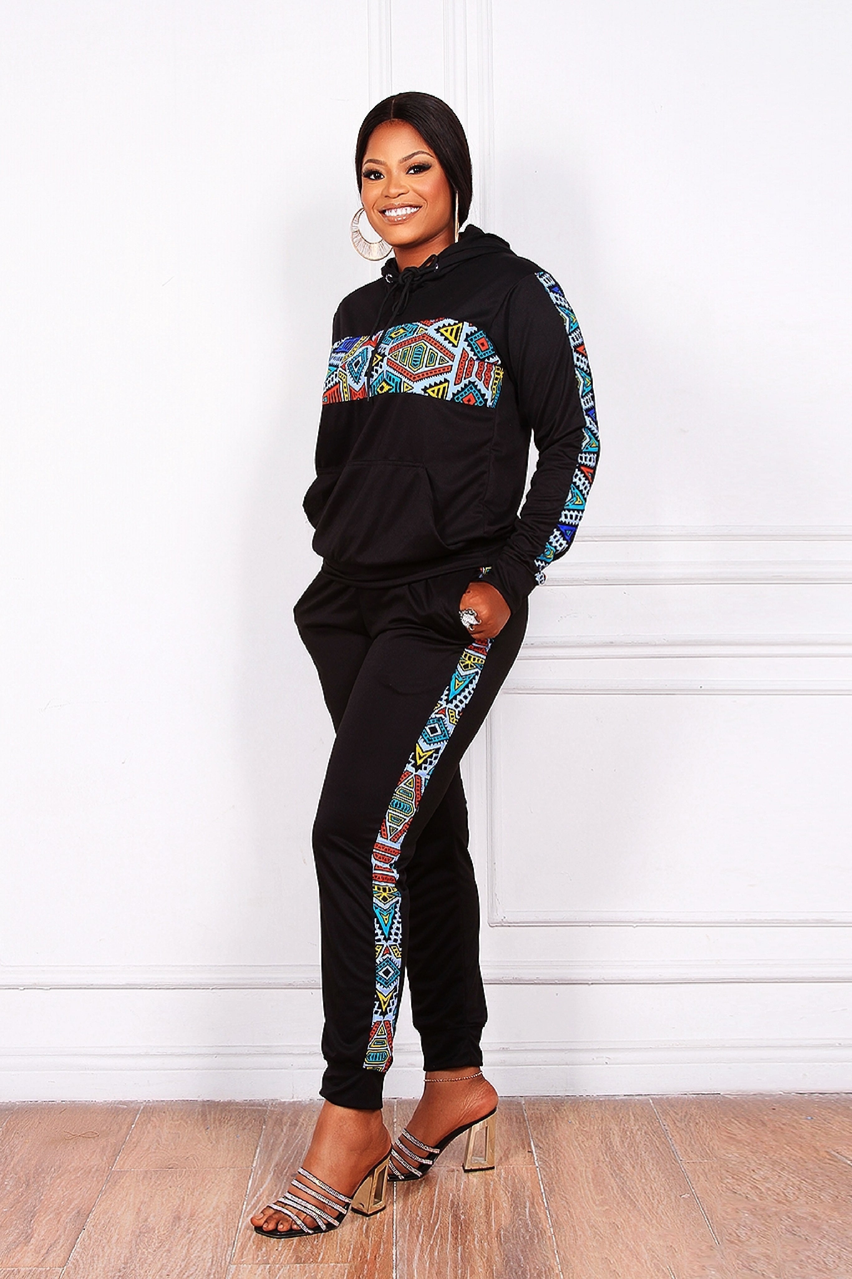 Nala African Print soft Jogger Set (Blue African Print) NIKI KAY