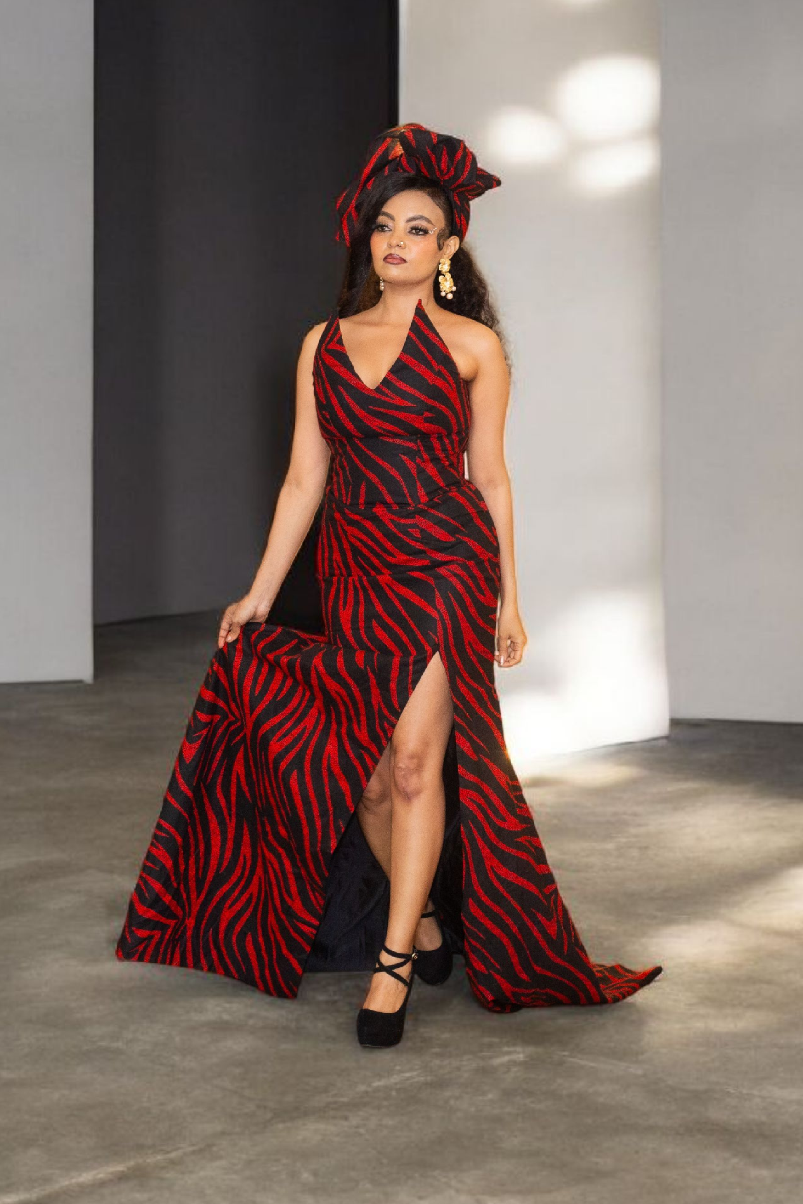 Lulu African Print Strapless Mermaid Dress