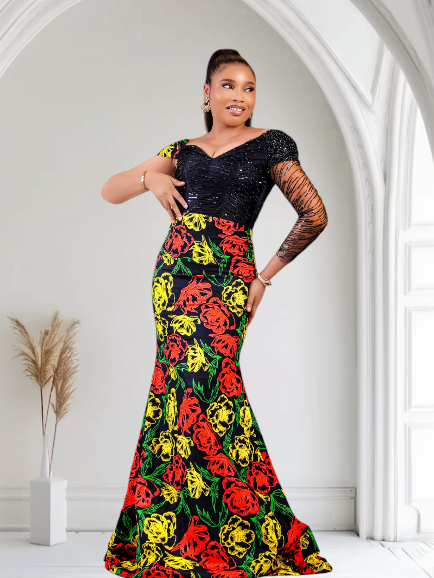 Ifunanya African Print Mermaid Dress NIKI KAY