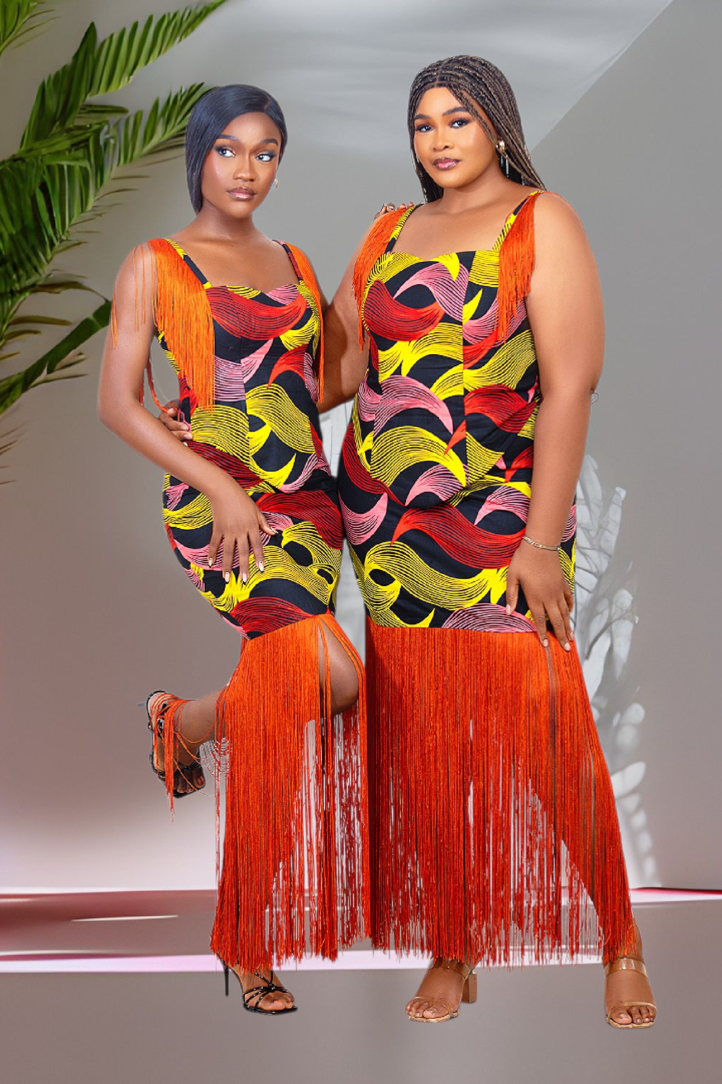 Ini African Print Fringe Set