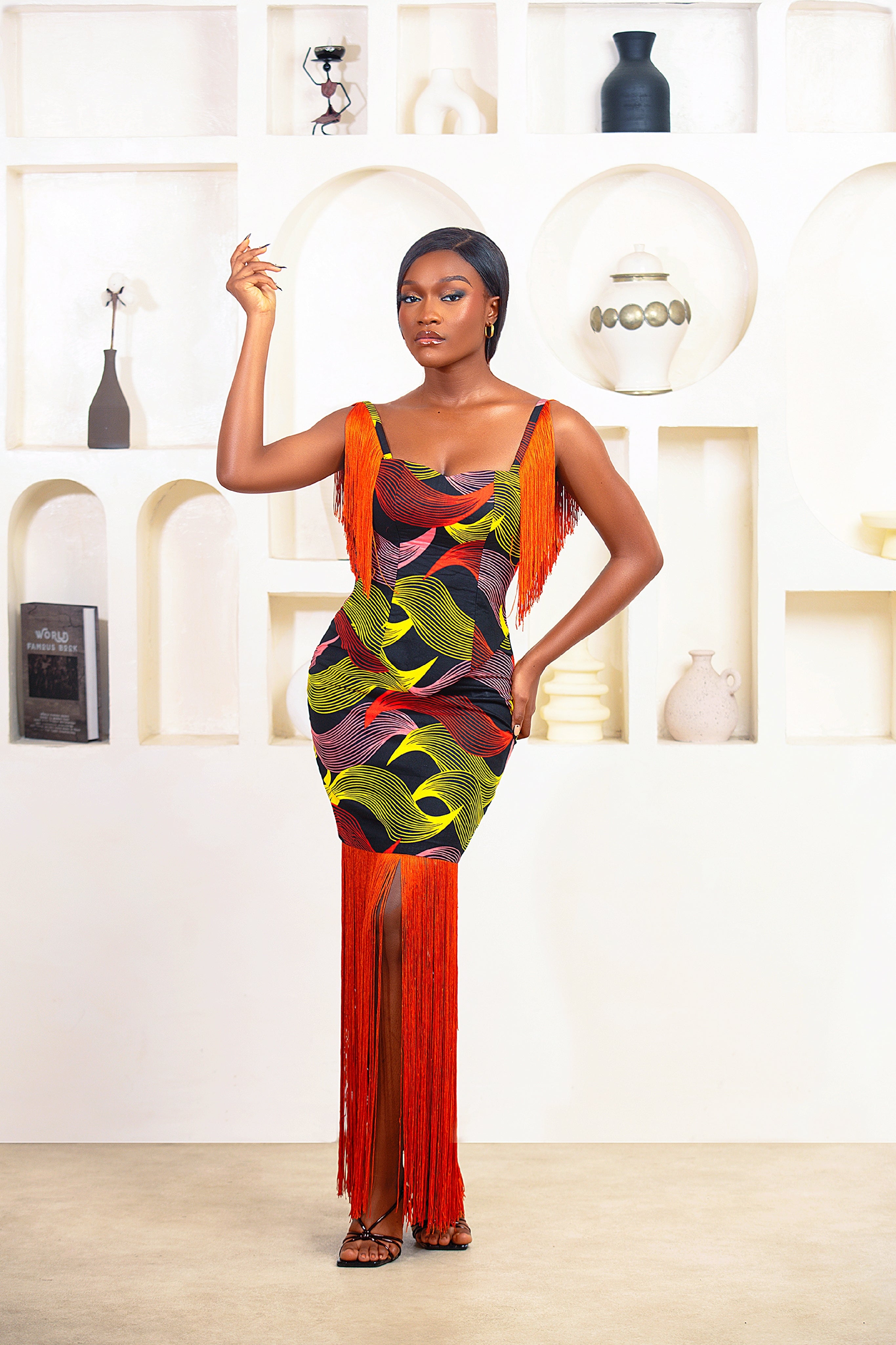 Ini African Print Fringe Set