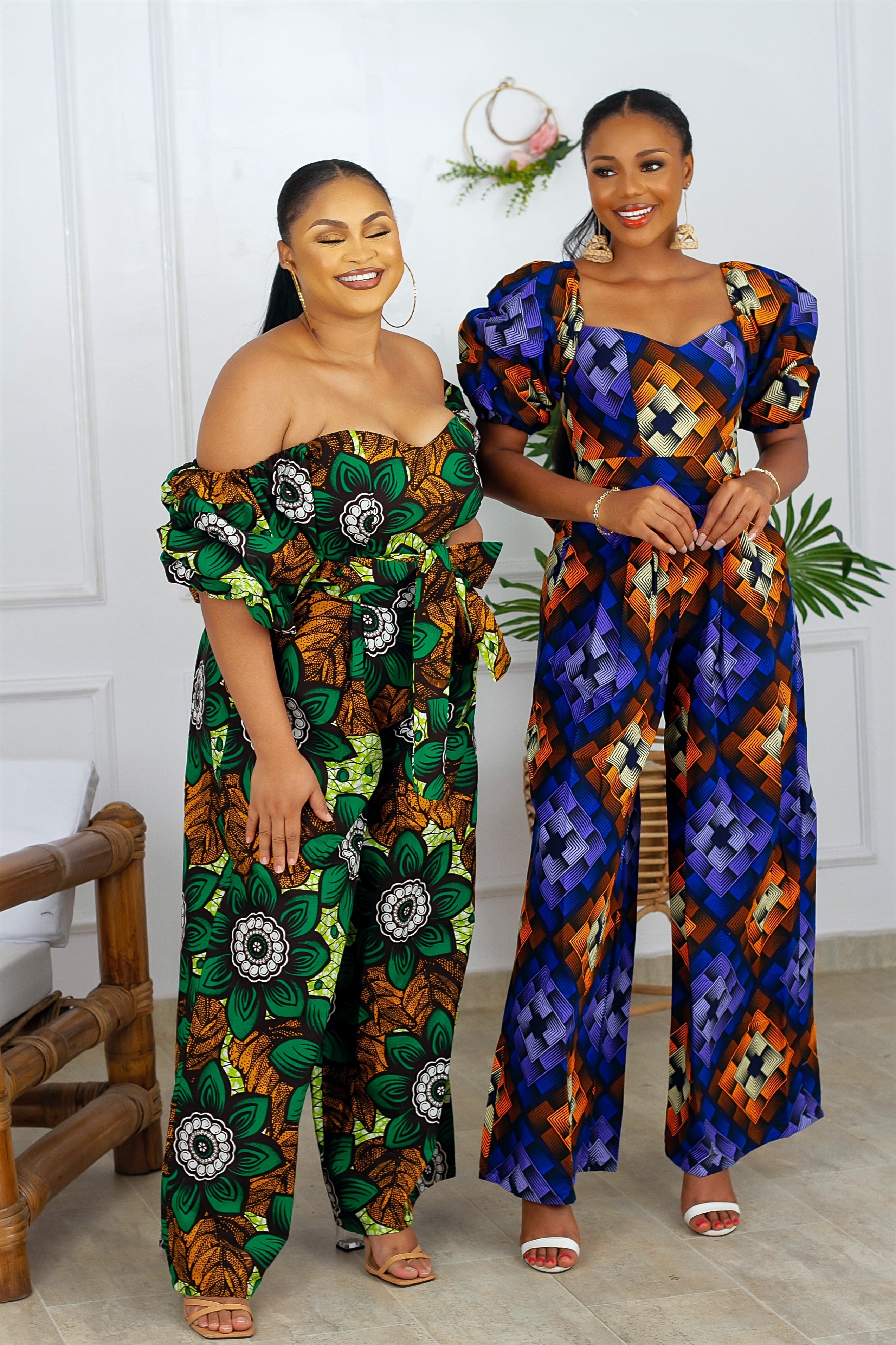 DUNNI AFRICAN PRINT JUMPSUIT (GREEN)