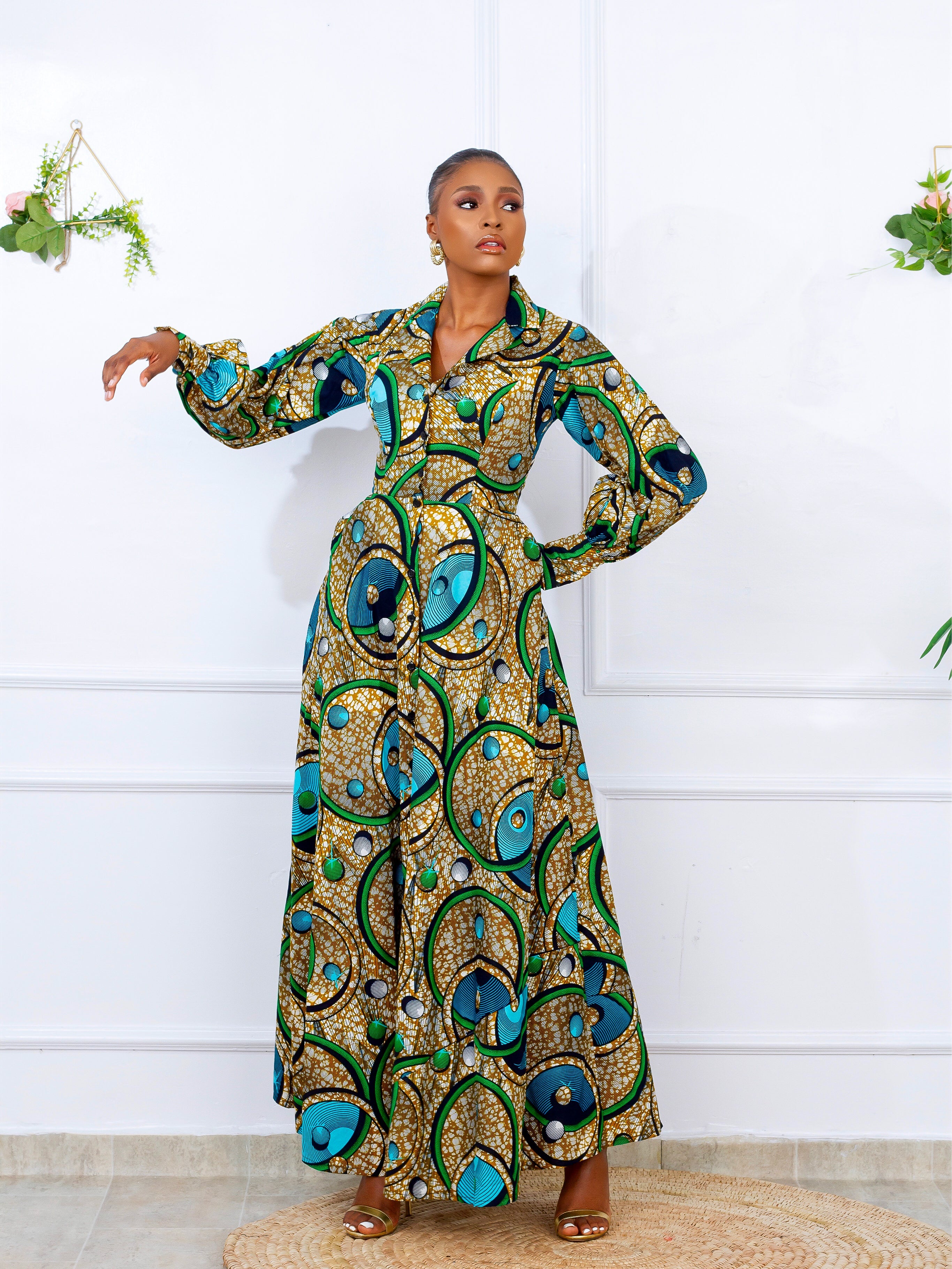 Feyi African Print Dress (Red) NIKI KAY