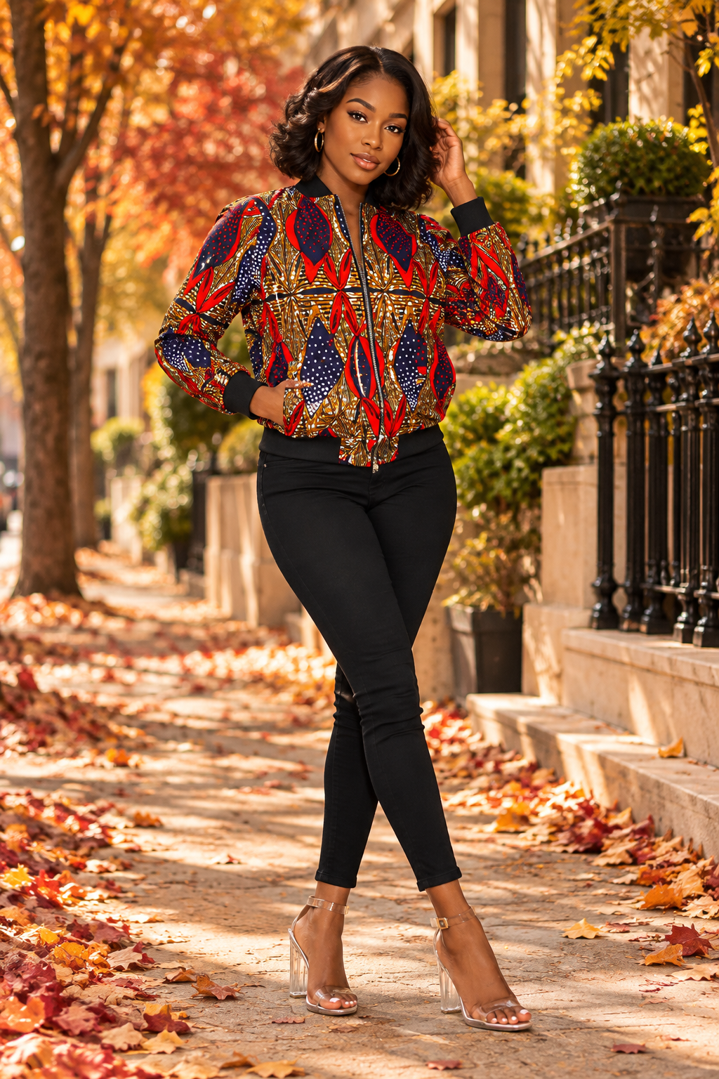 Signature Bomber Jacket (Brown) NIKI KAY