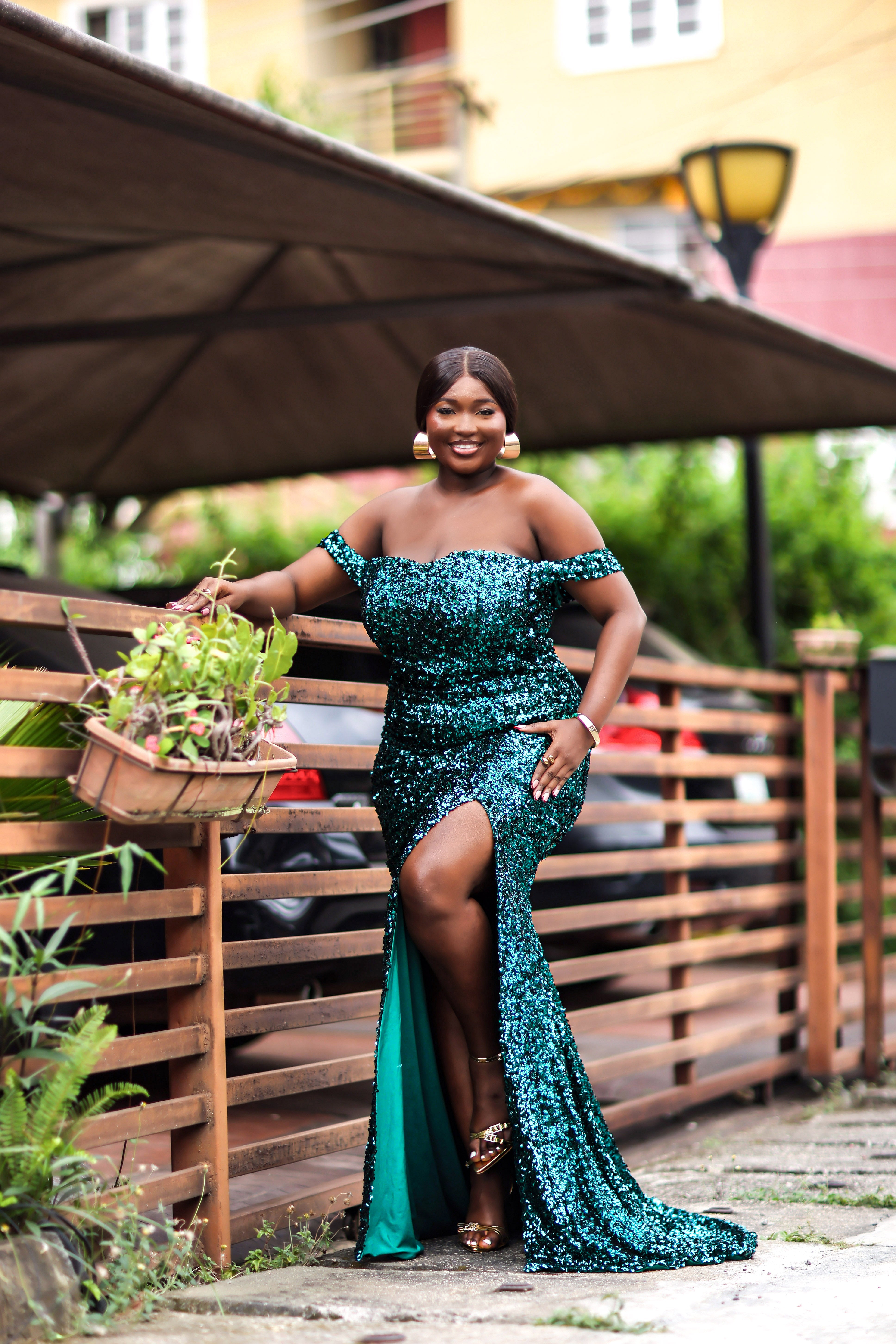 Eve Sequin Mermaid Dress (Green) NIKI KAY