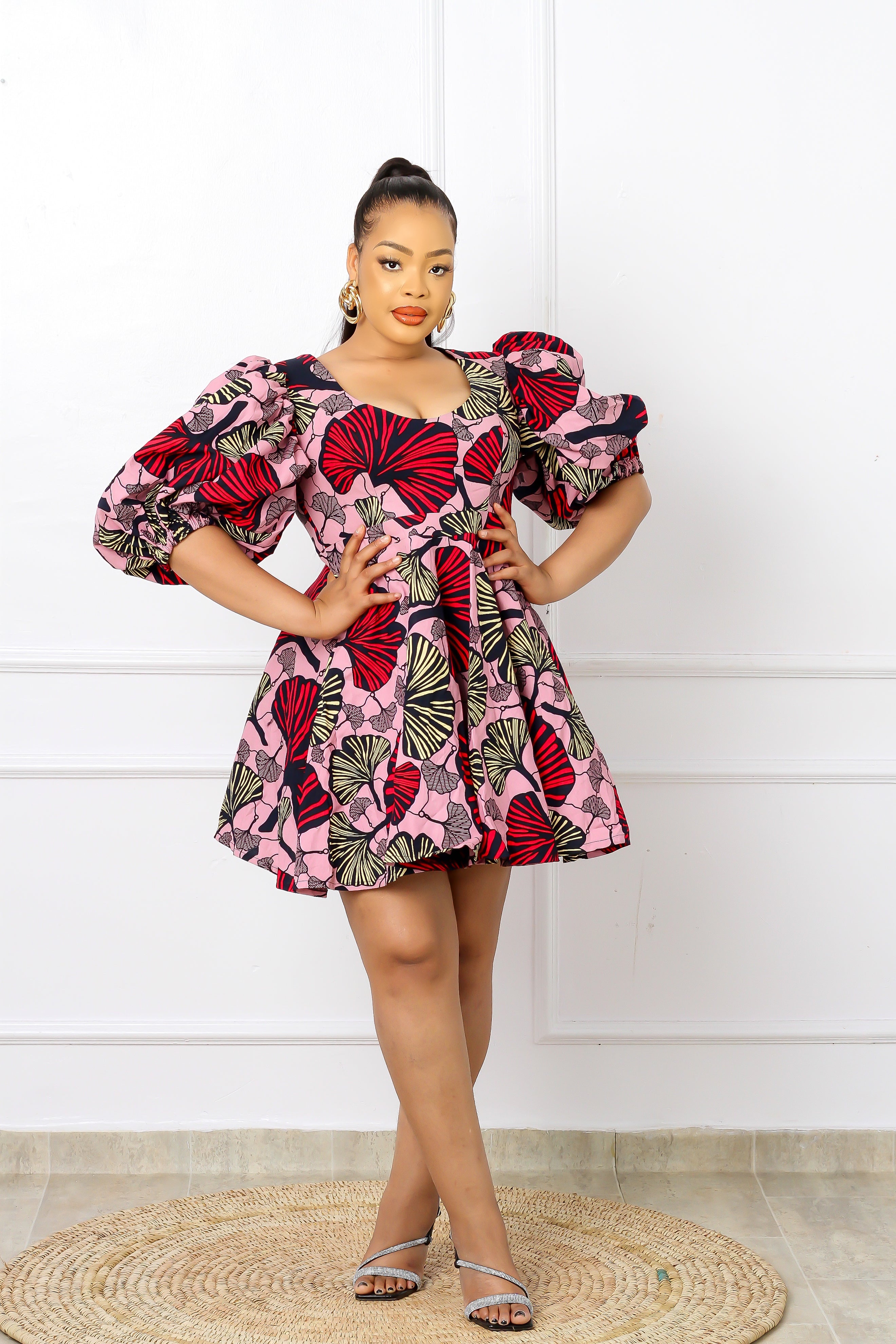 IRE African Print Dress (Pink) NIKI KAY