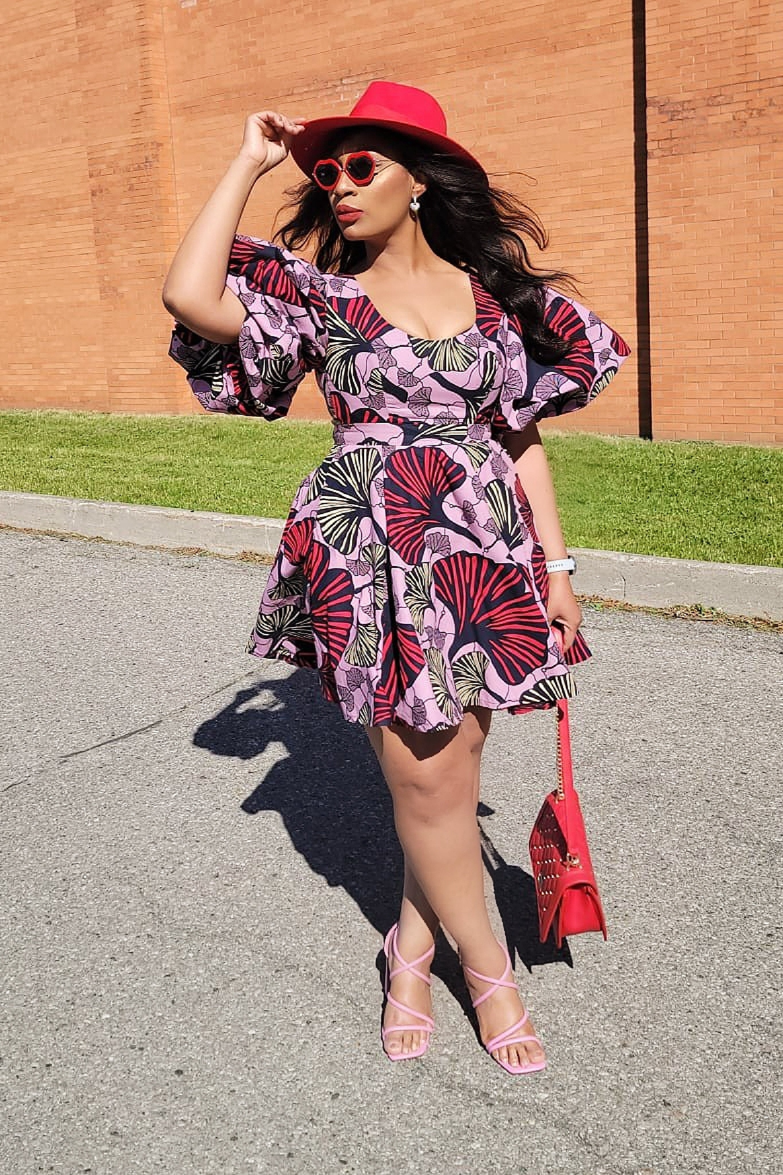 IRE African Print Dress (Pink)