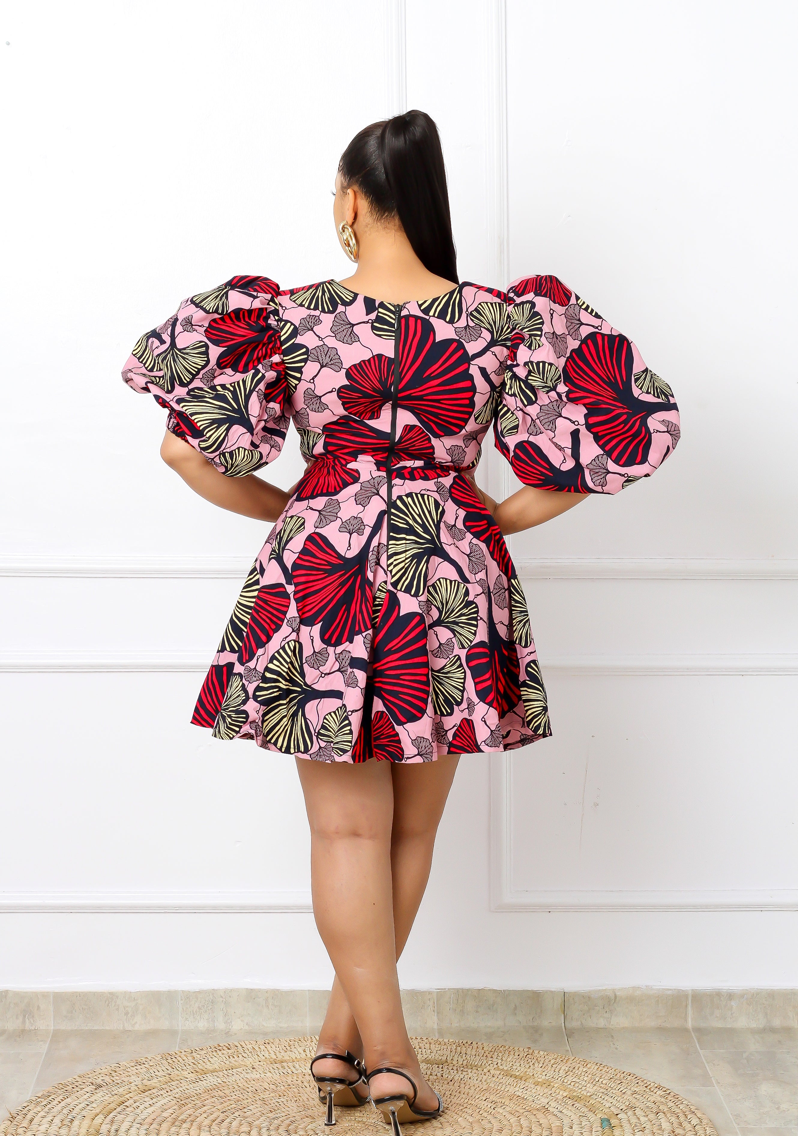 IRE African Print Dress (Pink) NIKI KAY