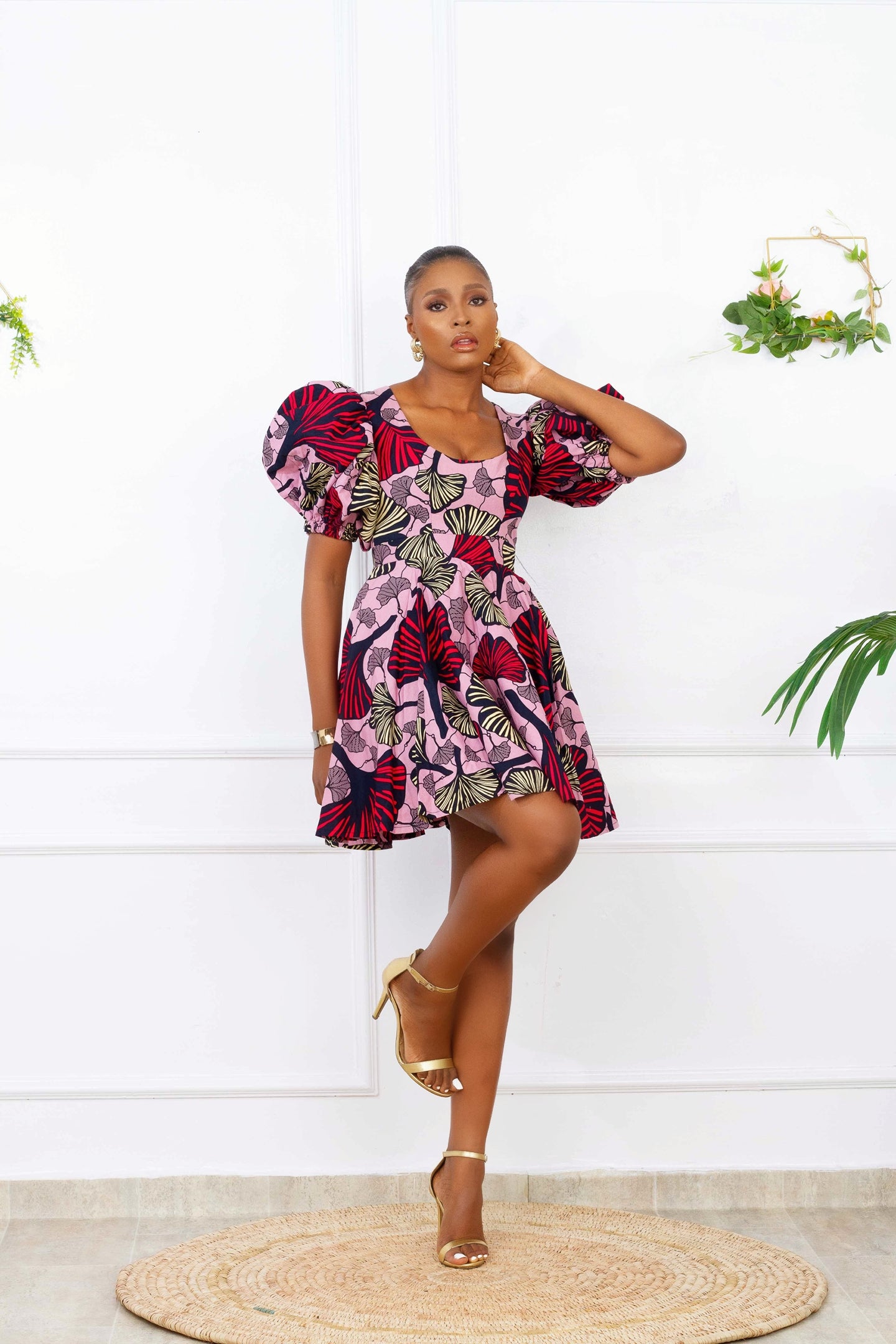 IRE African Print Dress (Pink)