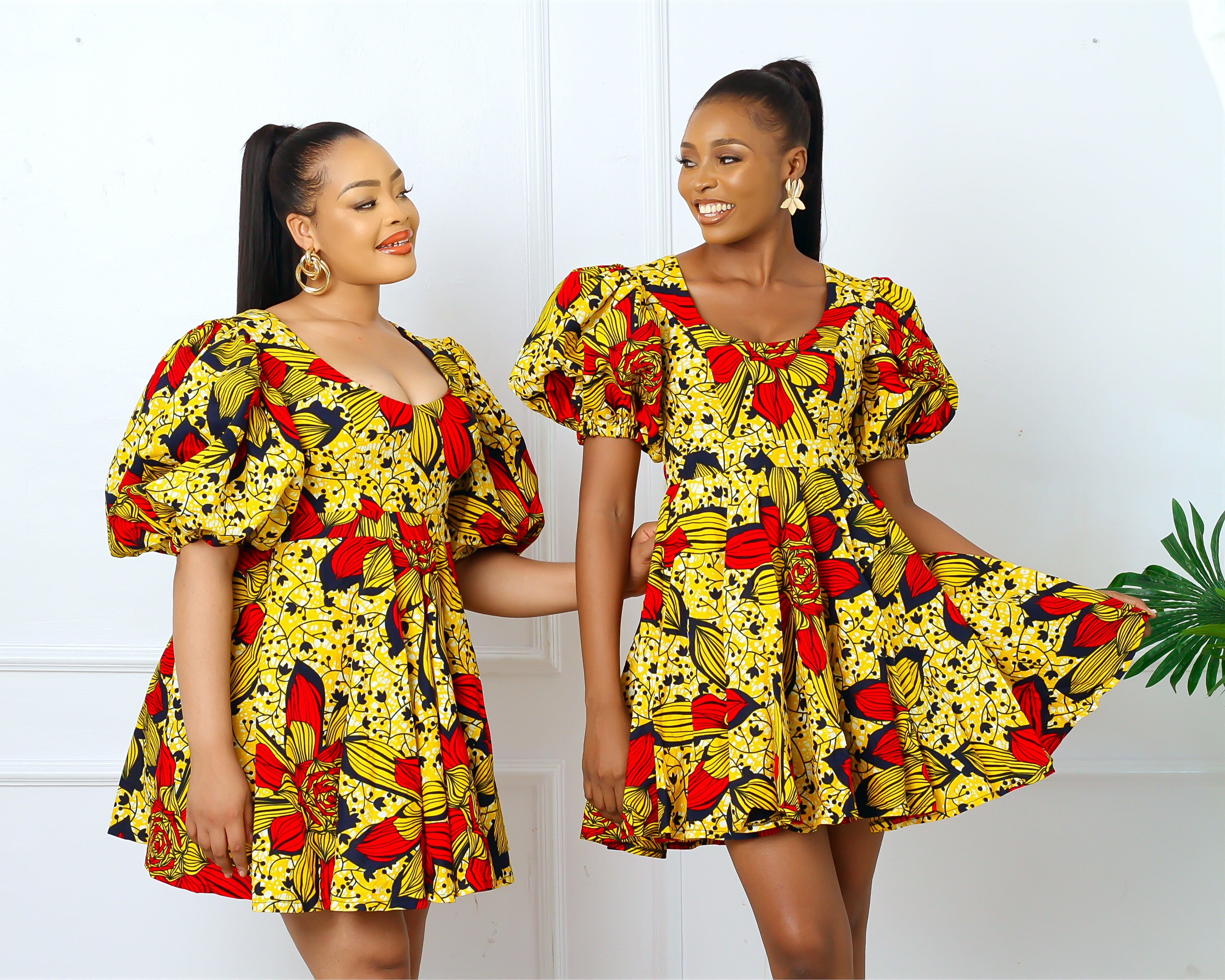 IRE AFRICAN PRINT DRESS (YELLOW) NIKI KAY