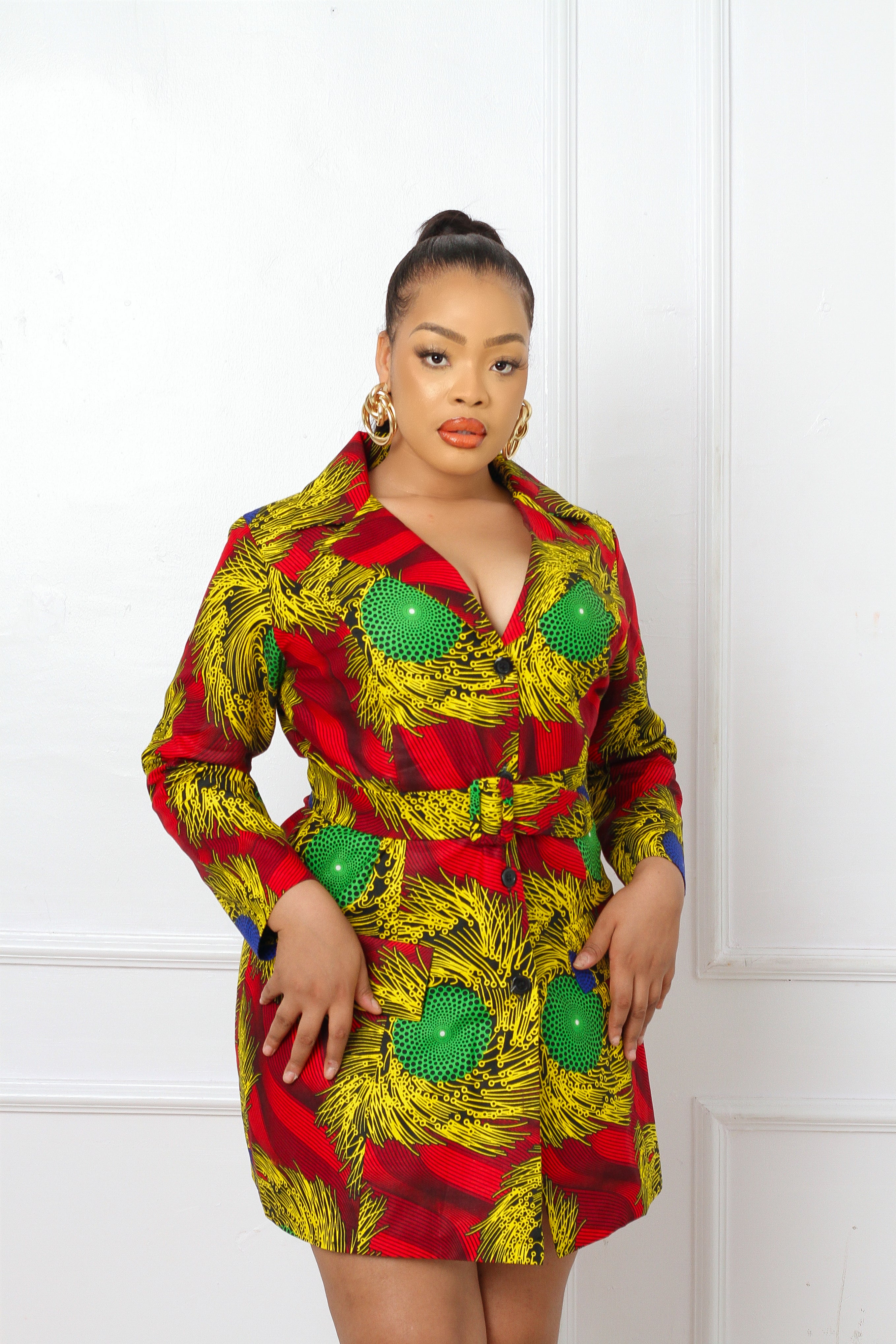 Maya African Print Blazer Dress