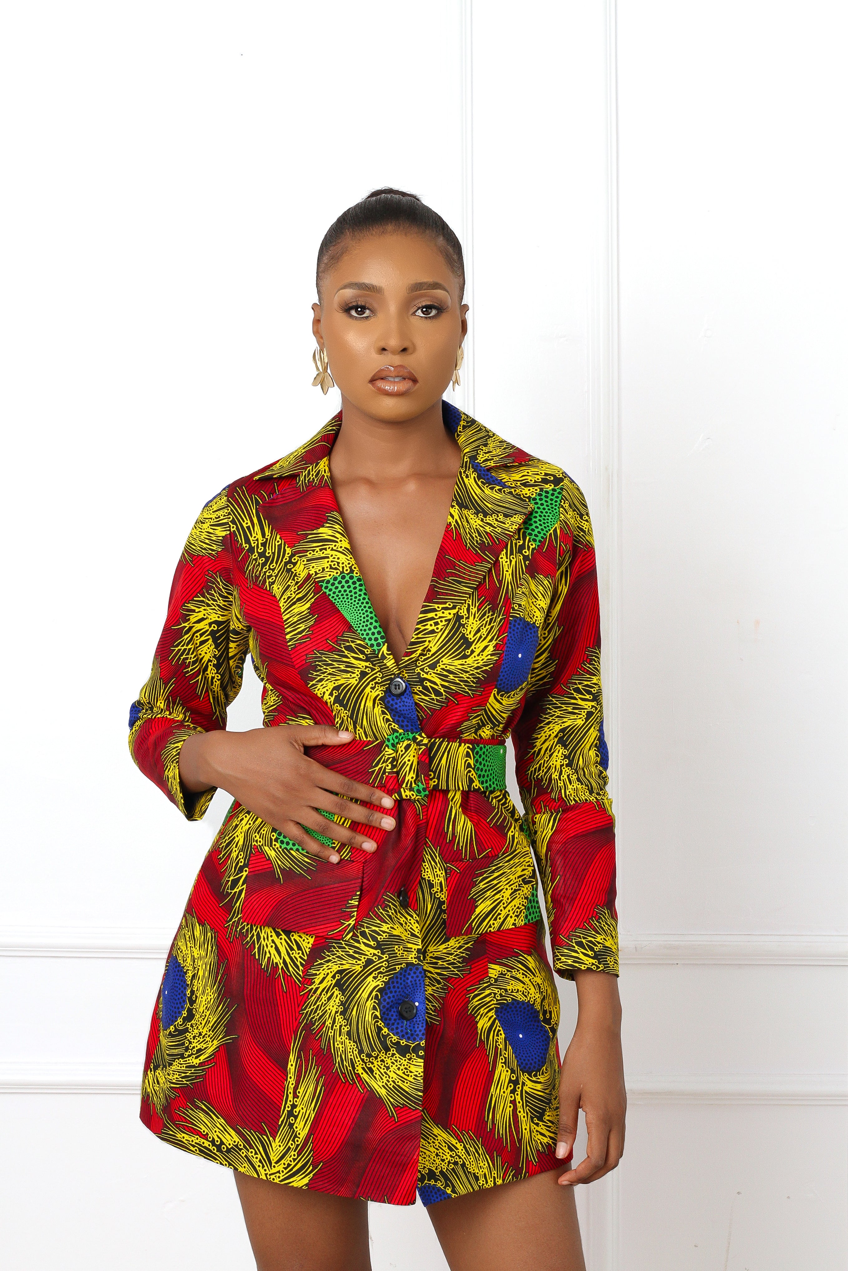 Maya African Print Blazer Dress