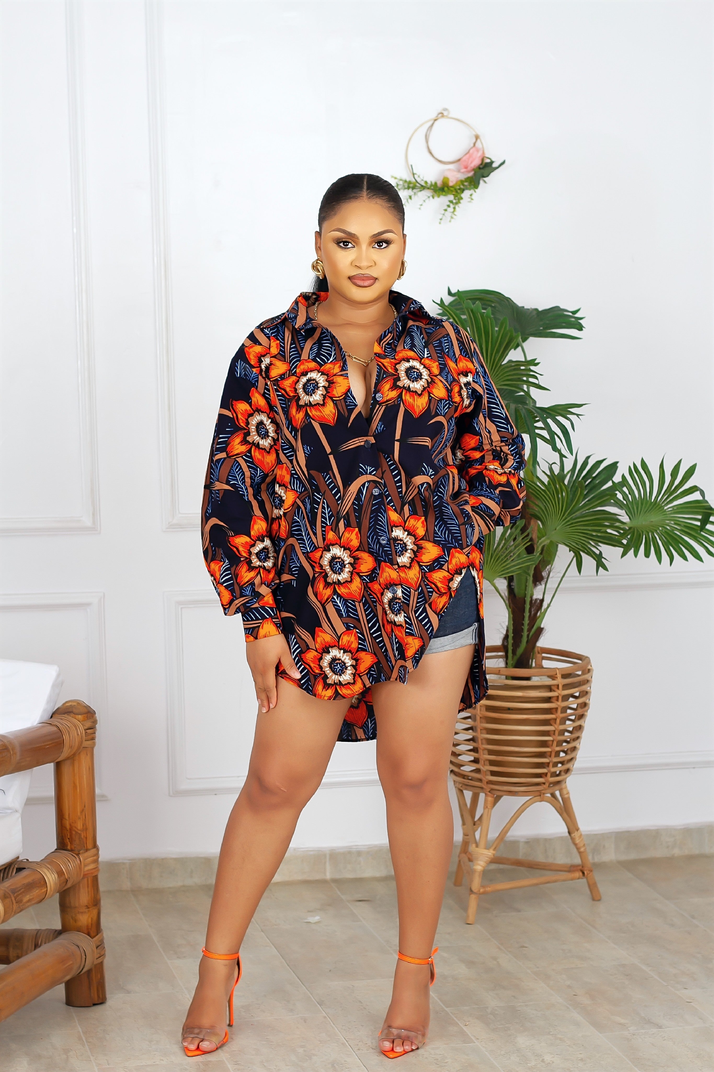 Nini African Print Shirt (Multi) NIKI KAY