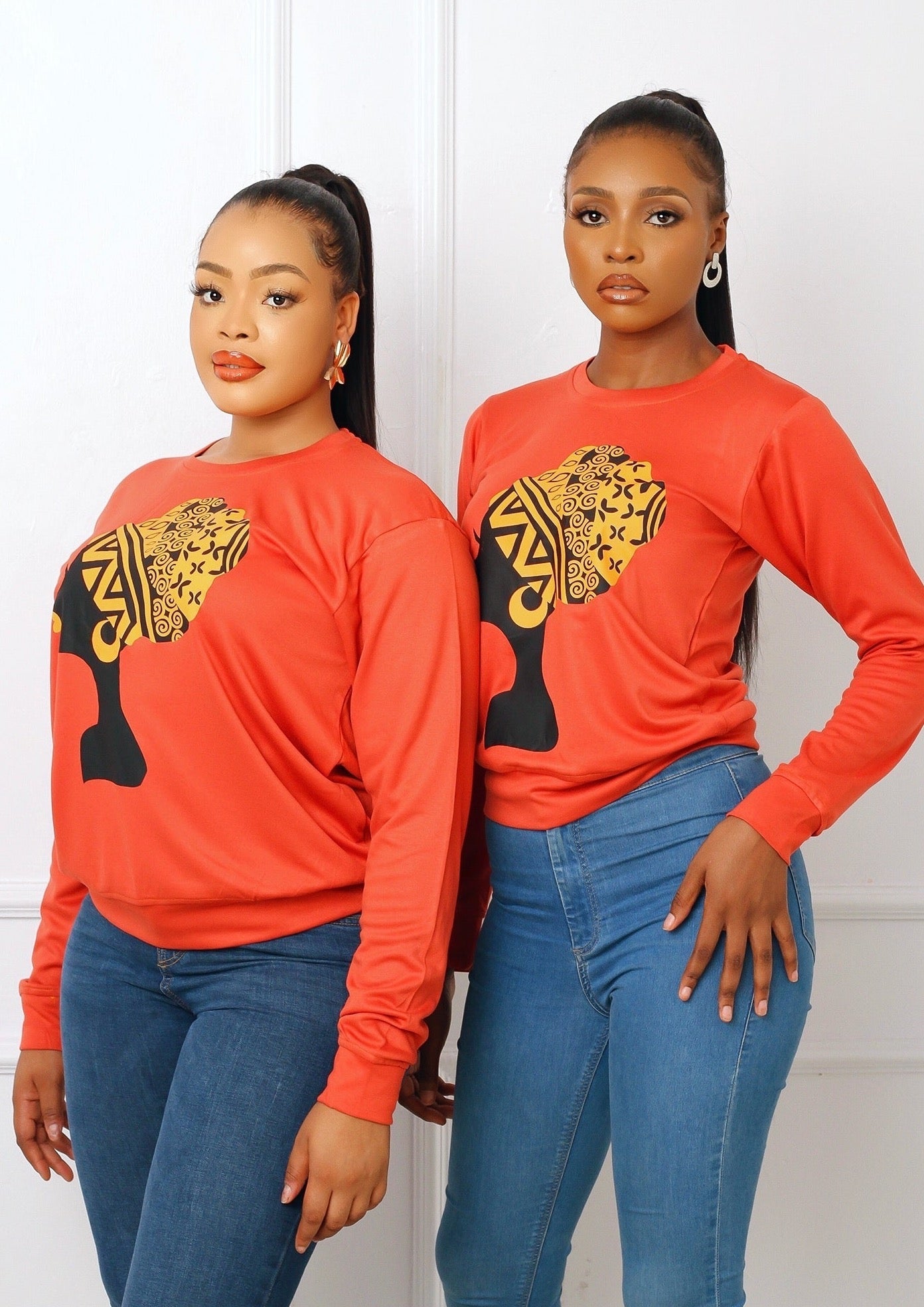 Yara African Queen Sweatshirt (Orange) NIKI KAY