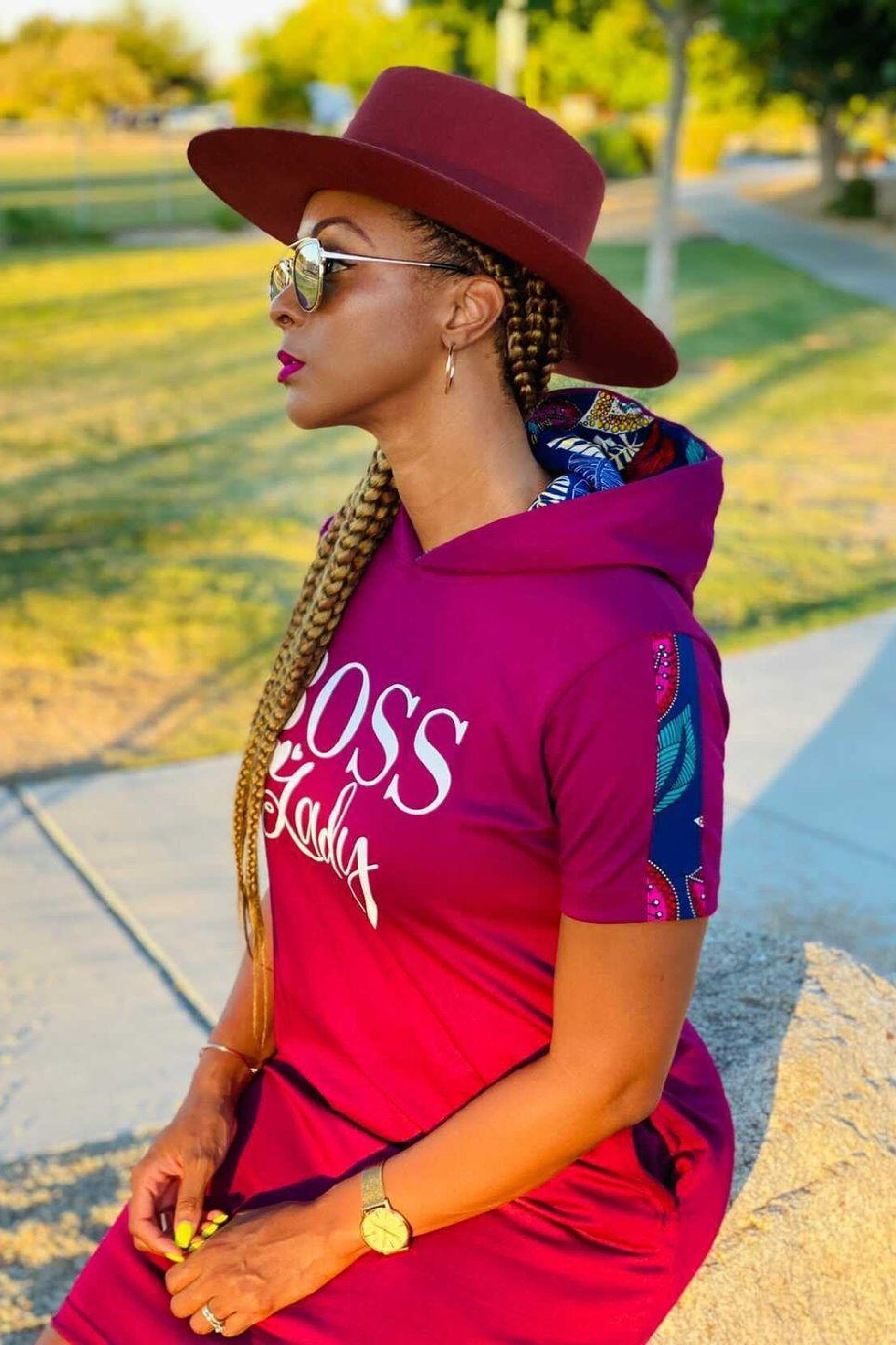Short Sleeved Hoodie Dress NIKI KAY