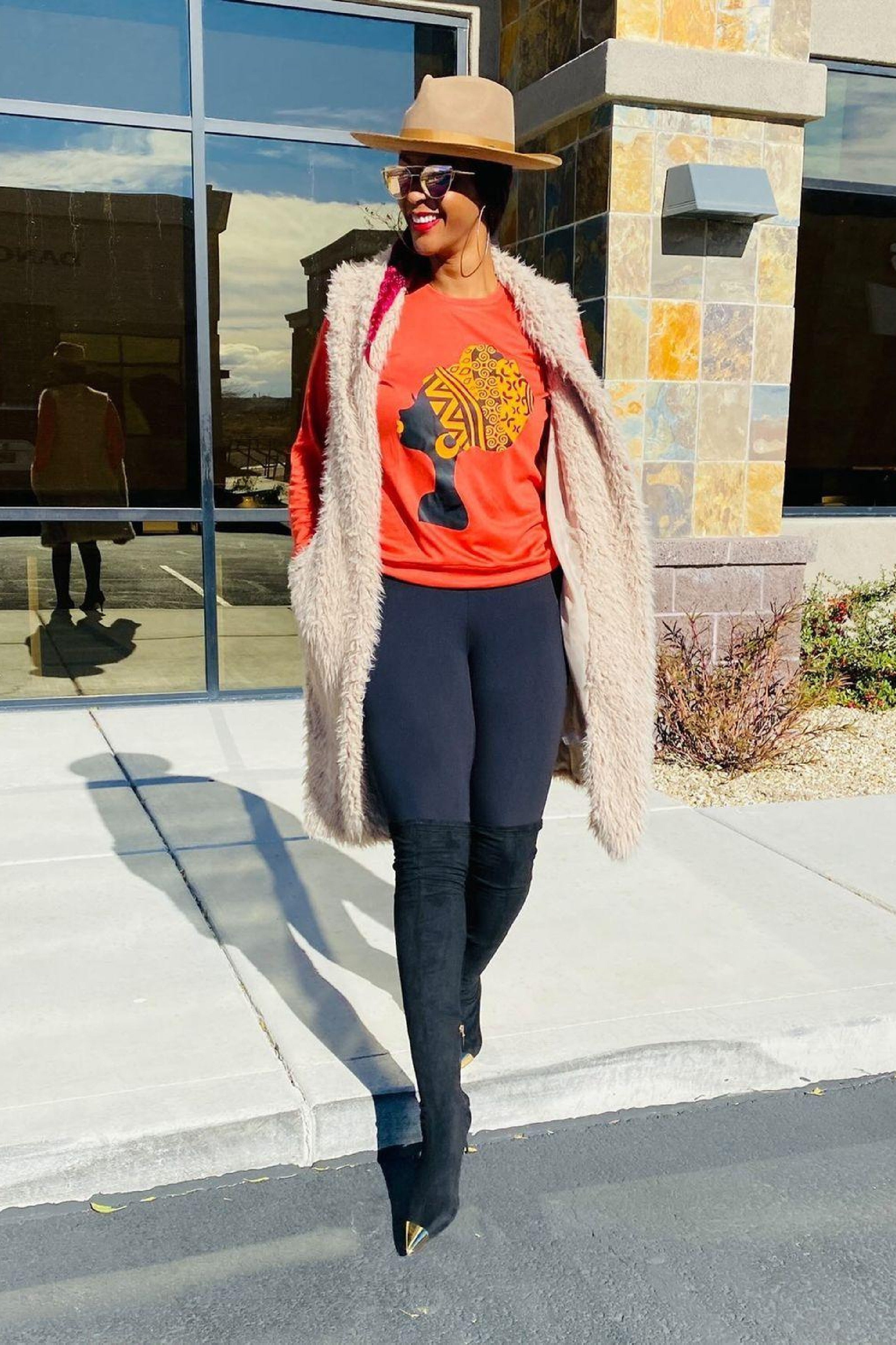 Yara African Queen Sweatshirt (Orange) NIKI KAY