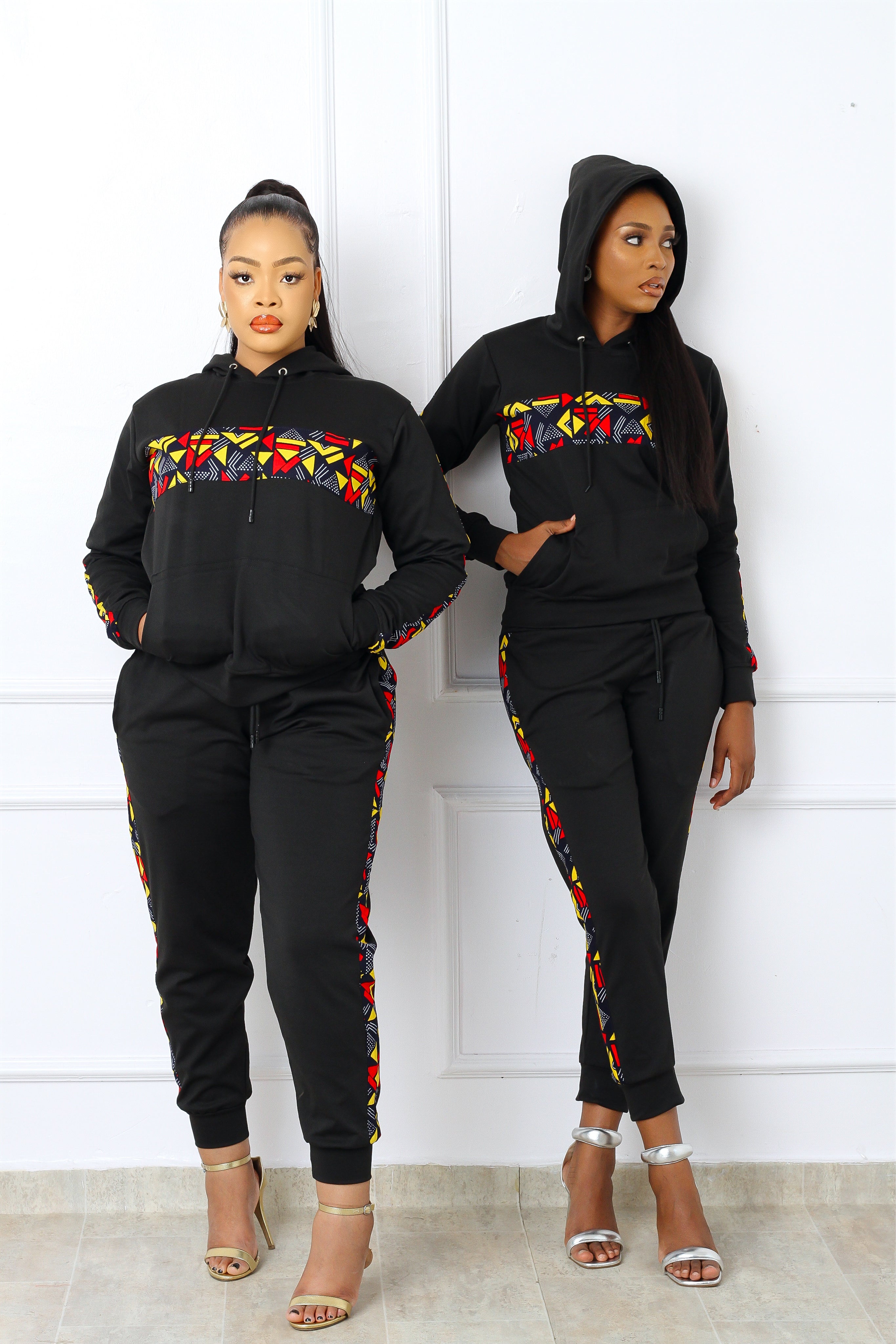 Nala African Print Jogger Set (Black Multi) NIKI KAY