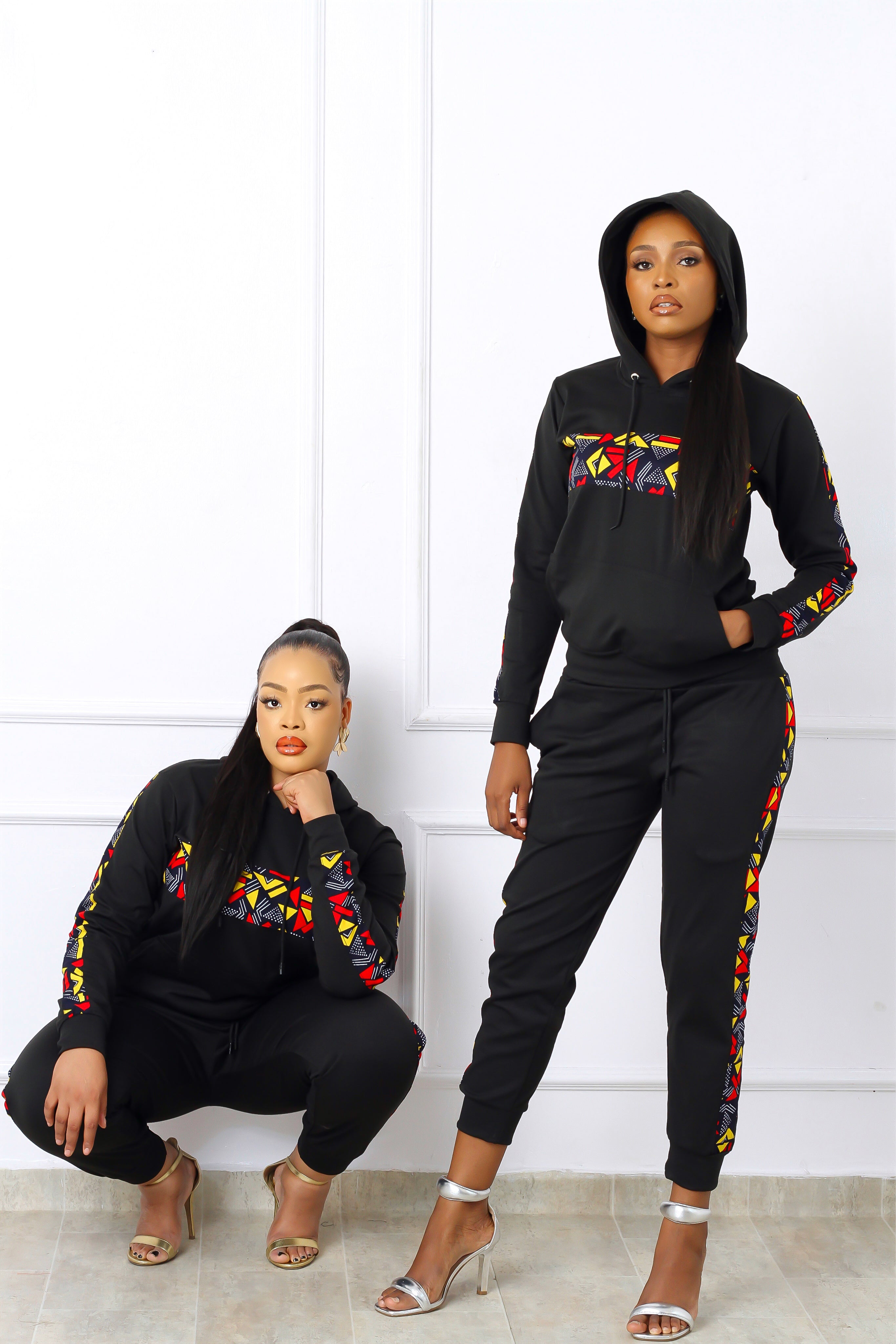 Nala African Print Jogger Set (Black Multi) NIKI KAY