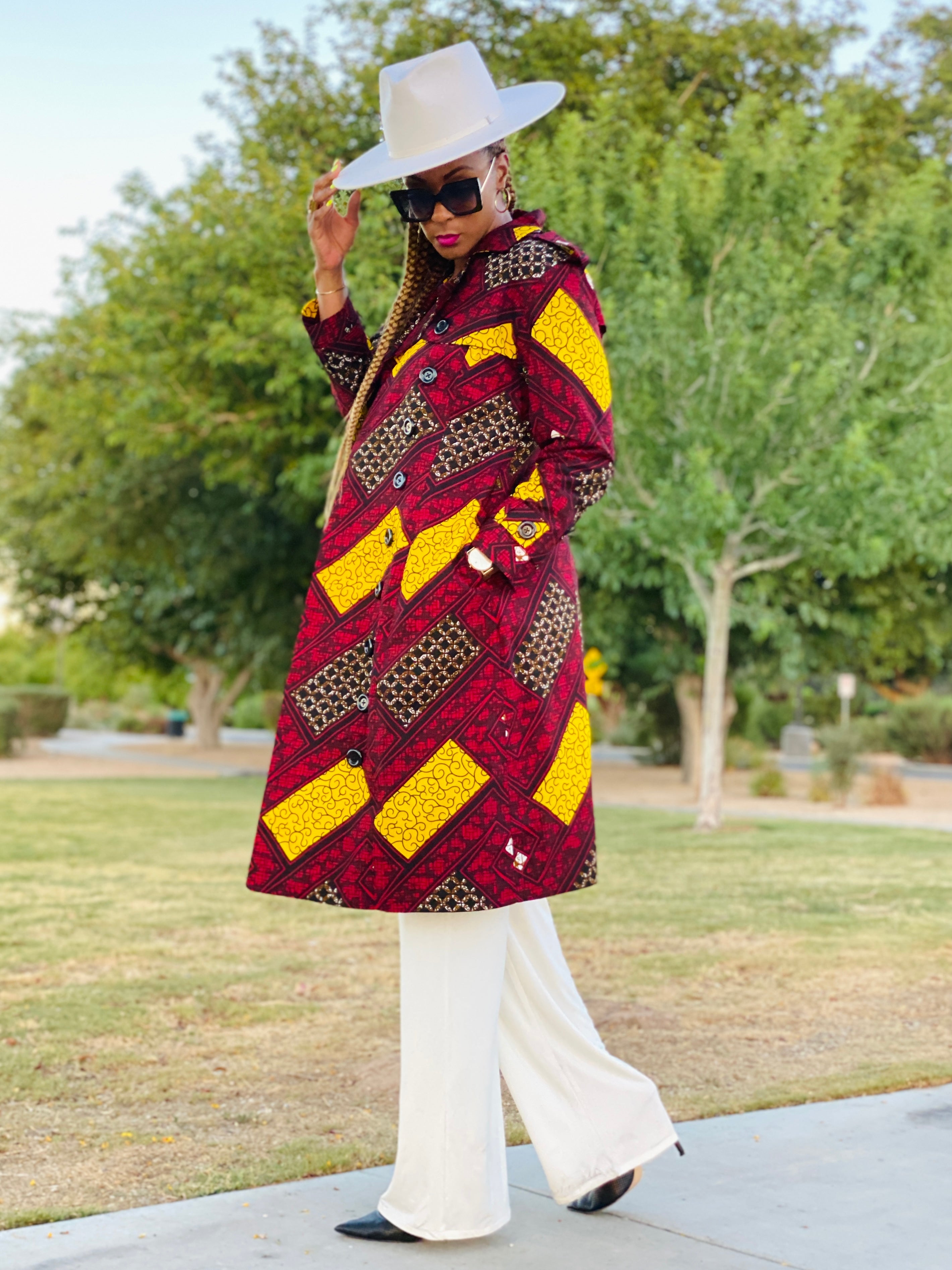 Muna Trenchcoat (Red) NIKI KAY