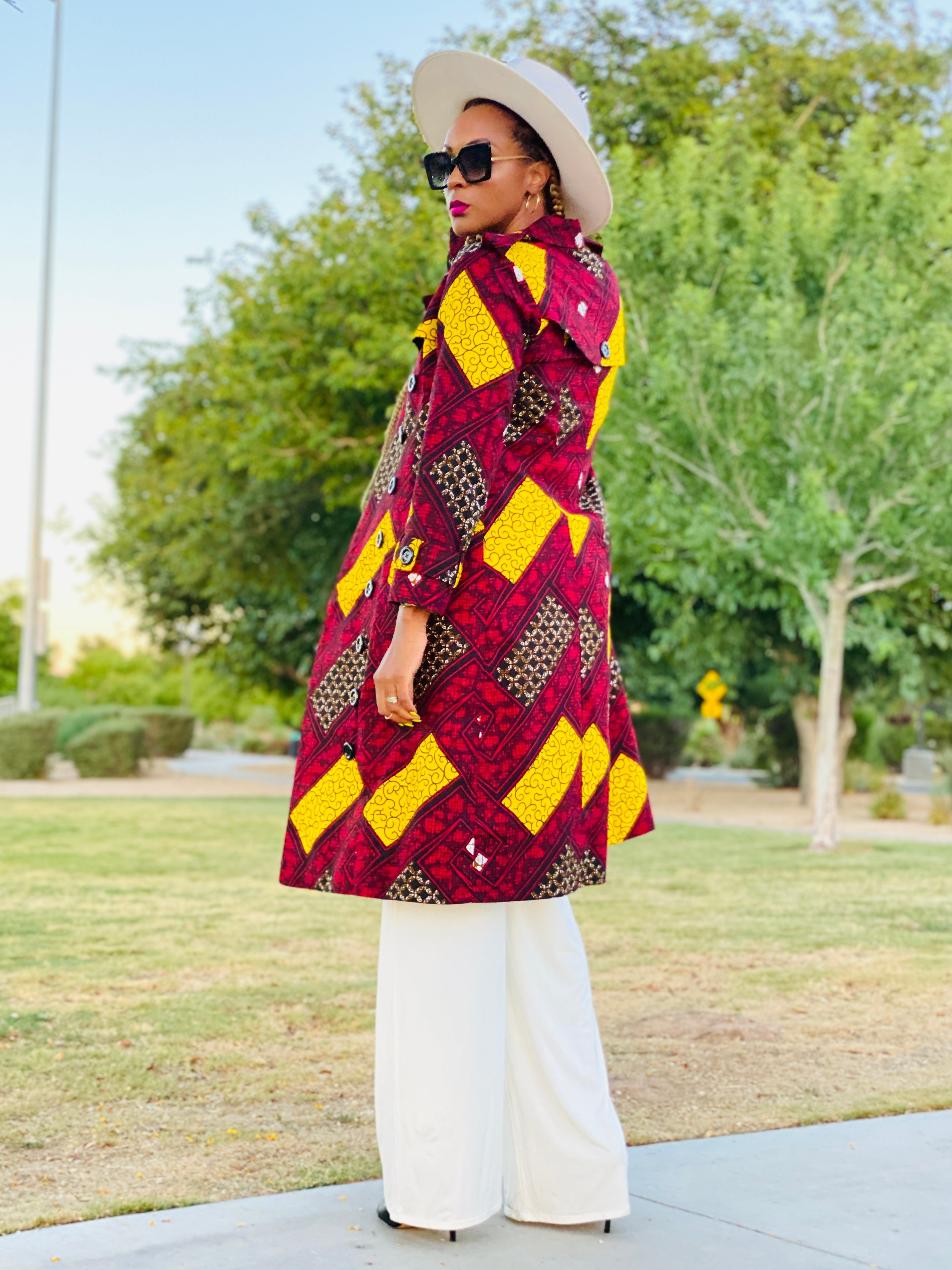 Muna Trenchcoat (Red) NIKI KAY