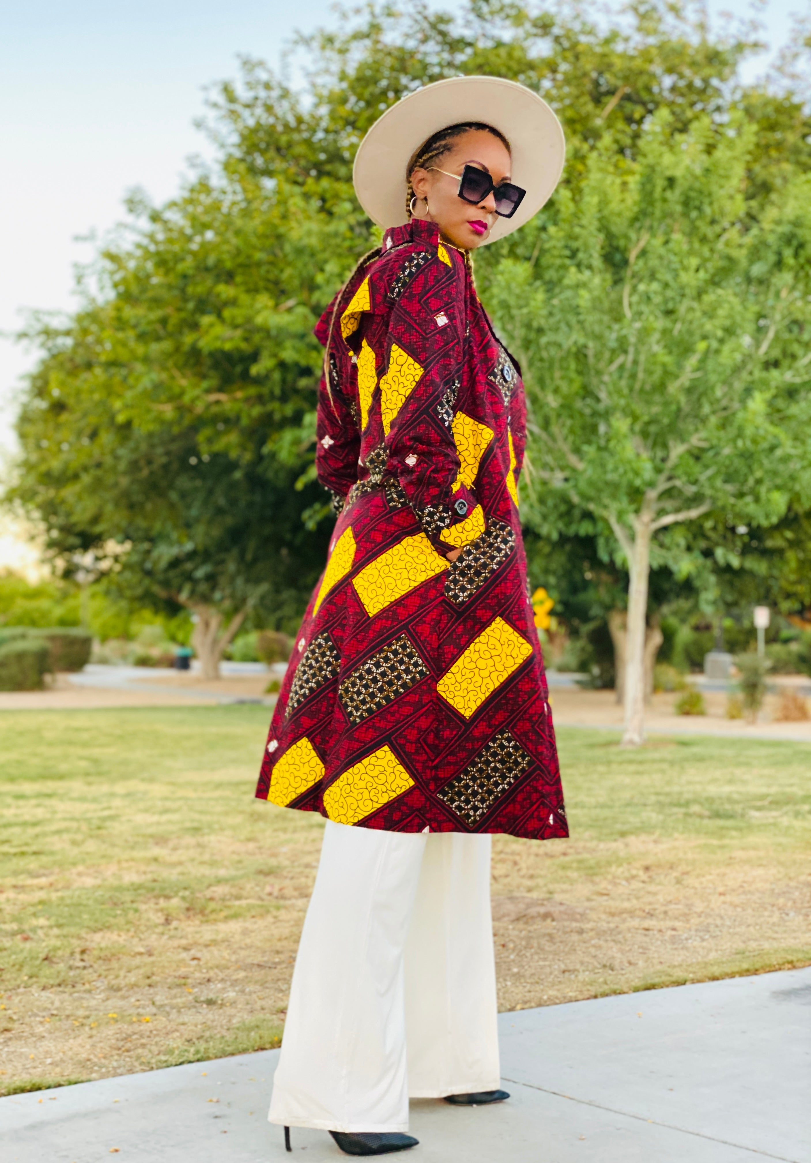 Muna Trenchcoat (Red) NIKI KAY