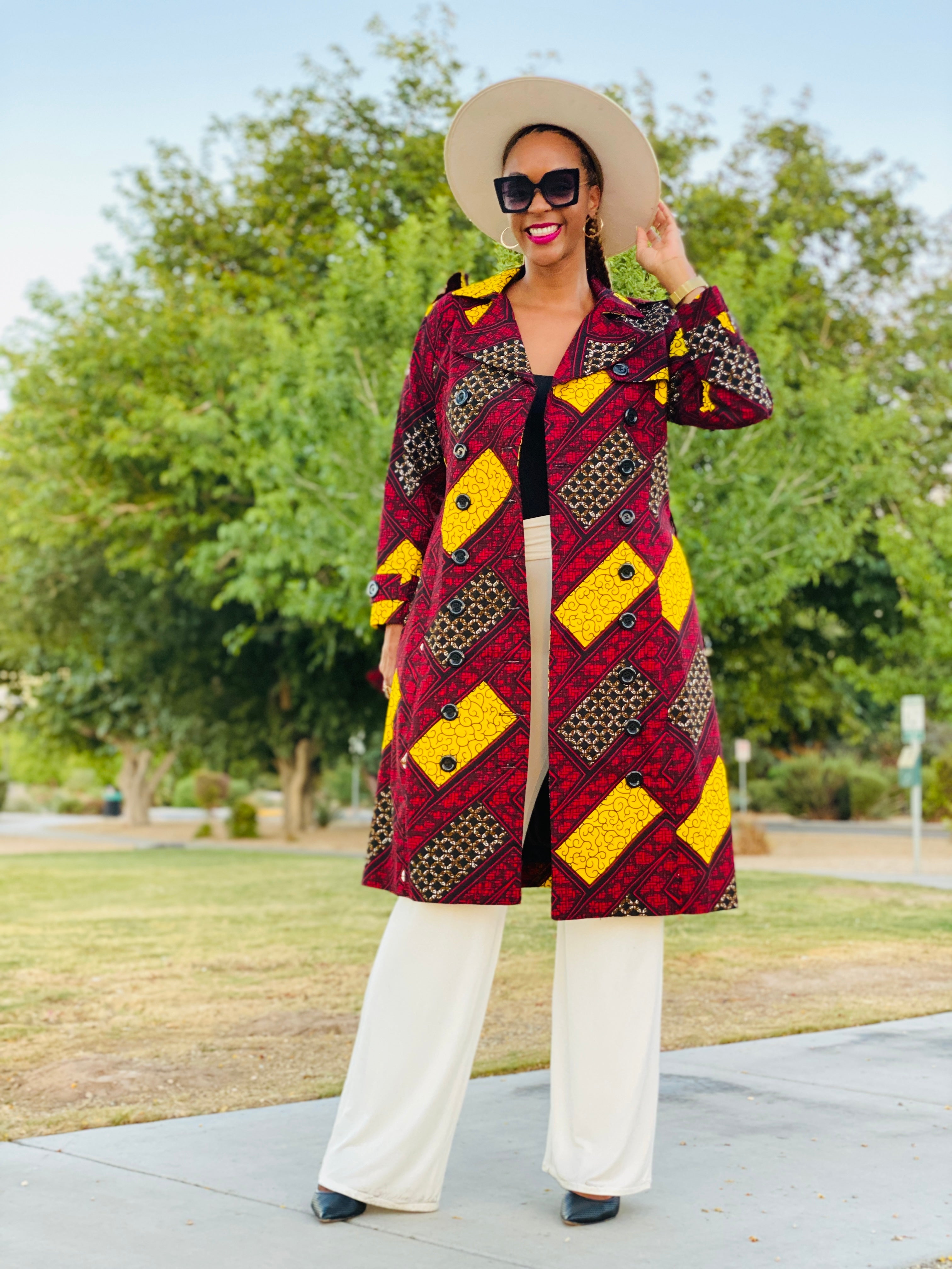 Muna Trenchcoat (Red) NIKI KAY