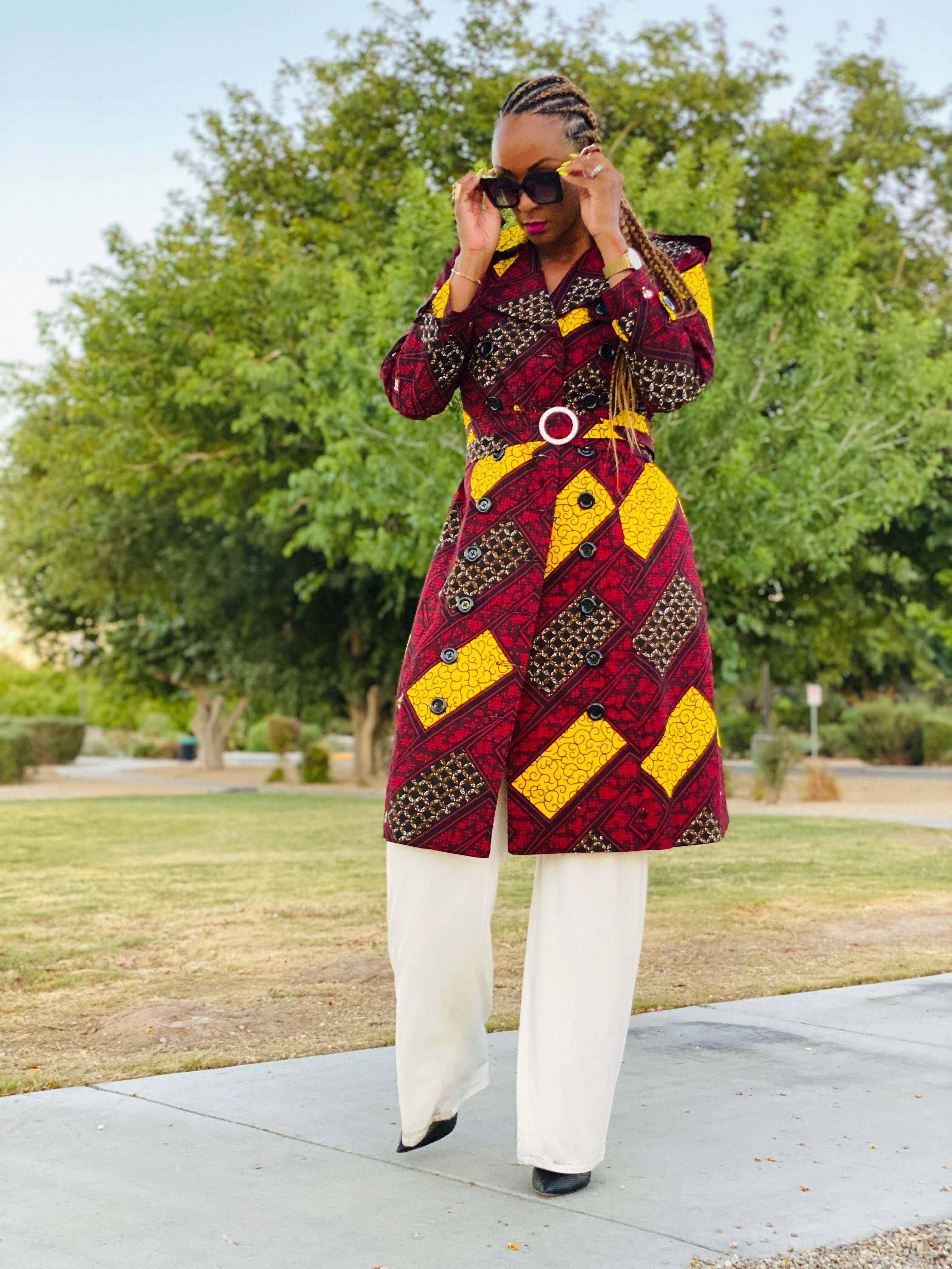 Muna Trenchcoat (Red) NIKI KAY