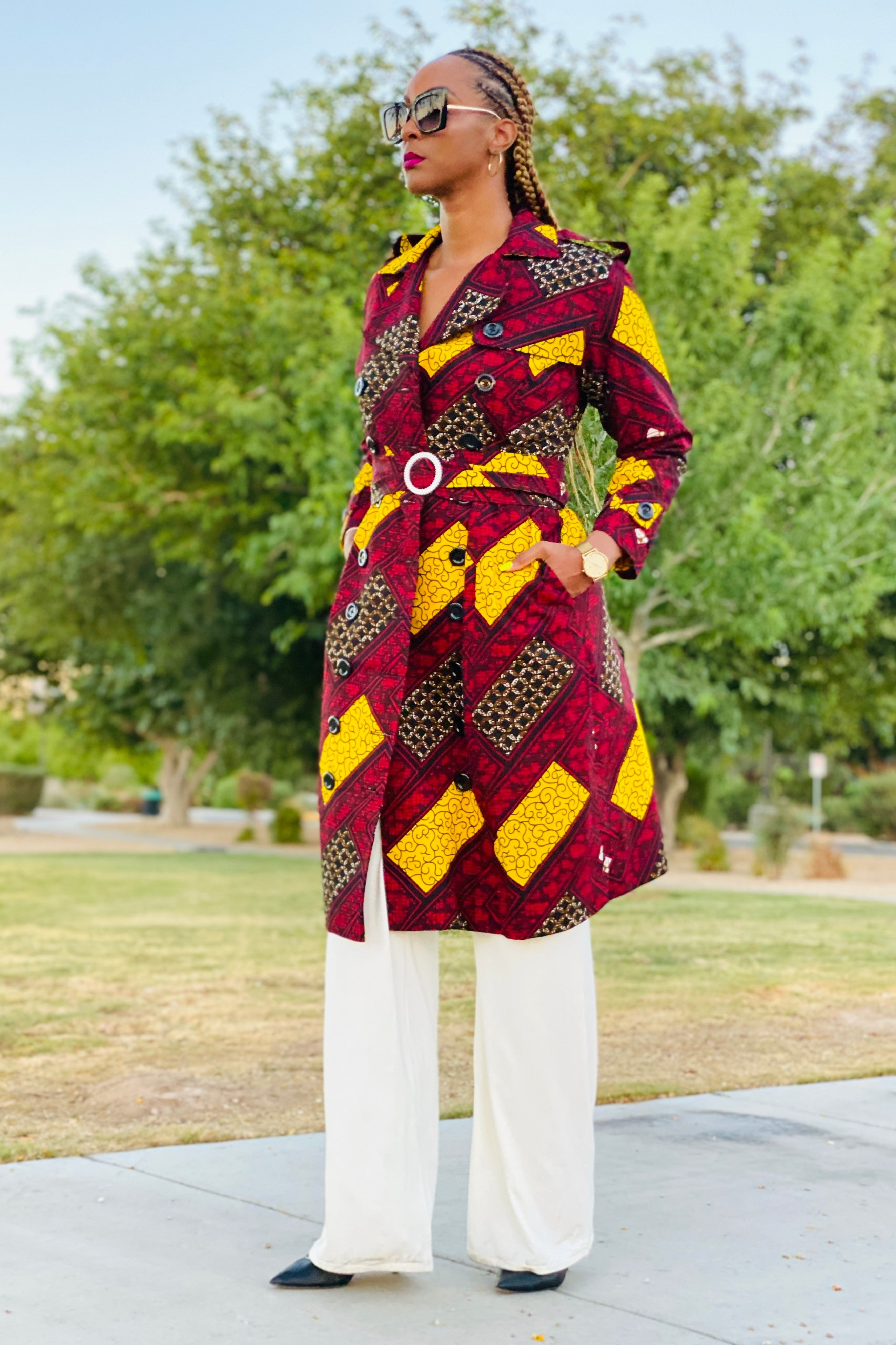 Muna Trenchcoat (Red) NIKI KAY