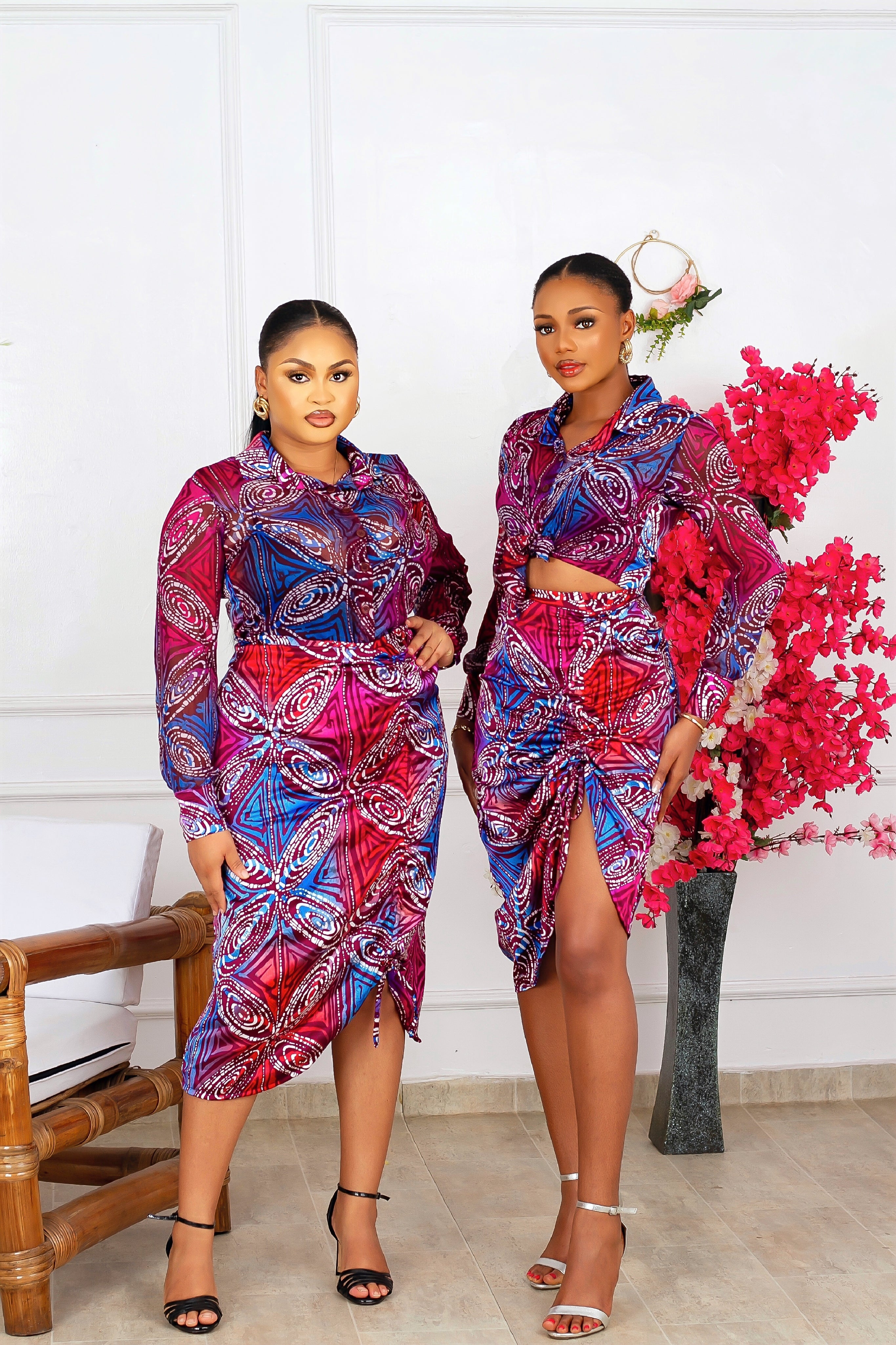 Mandisa Silk & Chiffon Set (Pink) NIKI KAY
