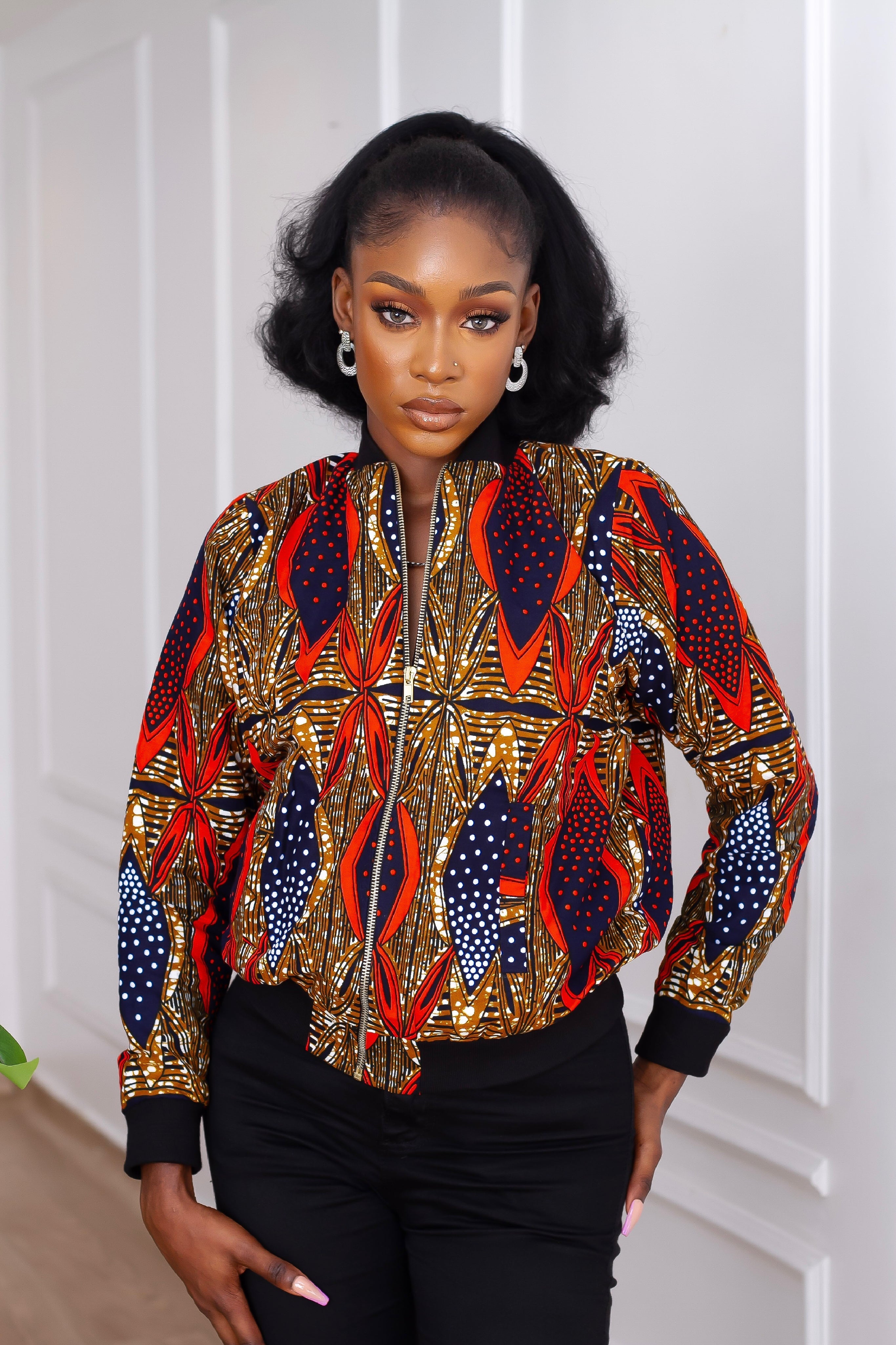 Signature Bomber Jacket (Brown) NIKI KAY
