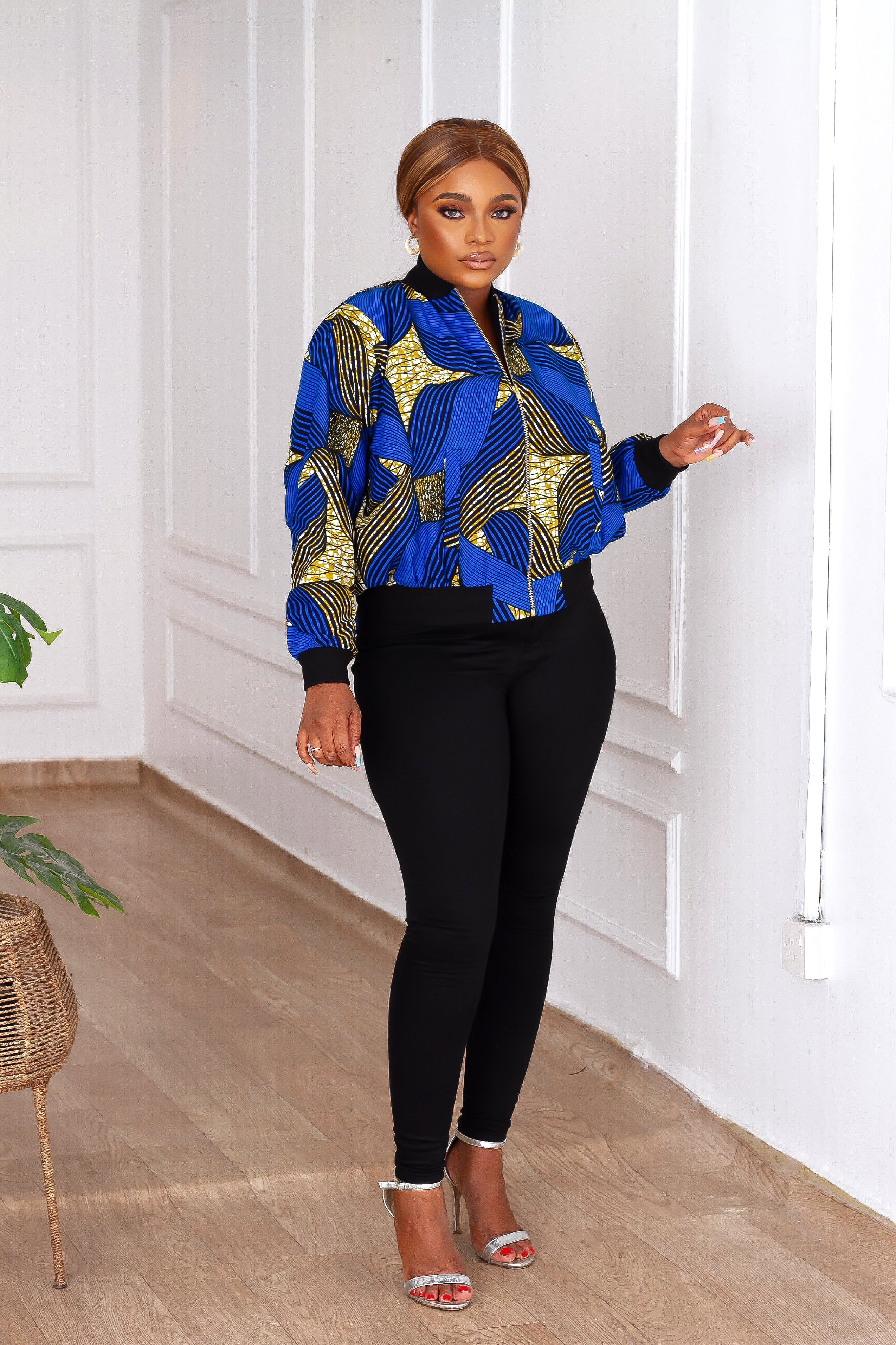 Signature Bomber Jacket (Blue) NIKI KAY