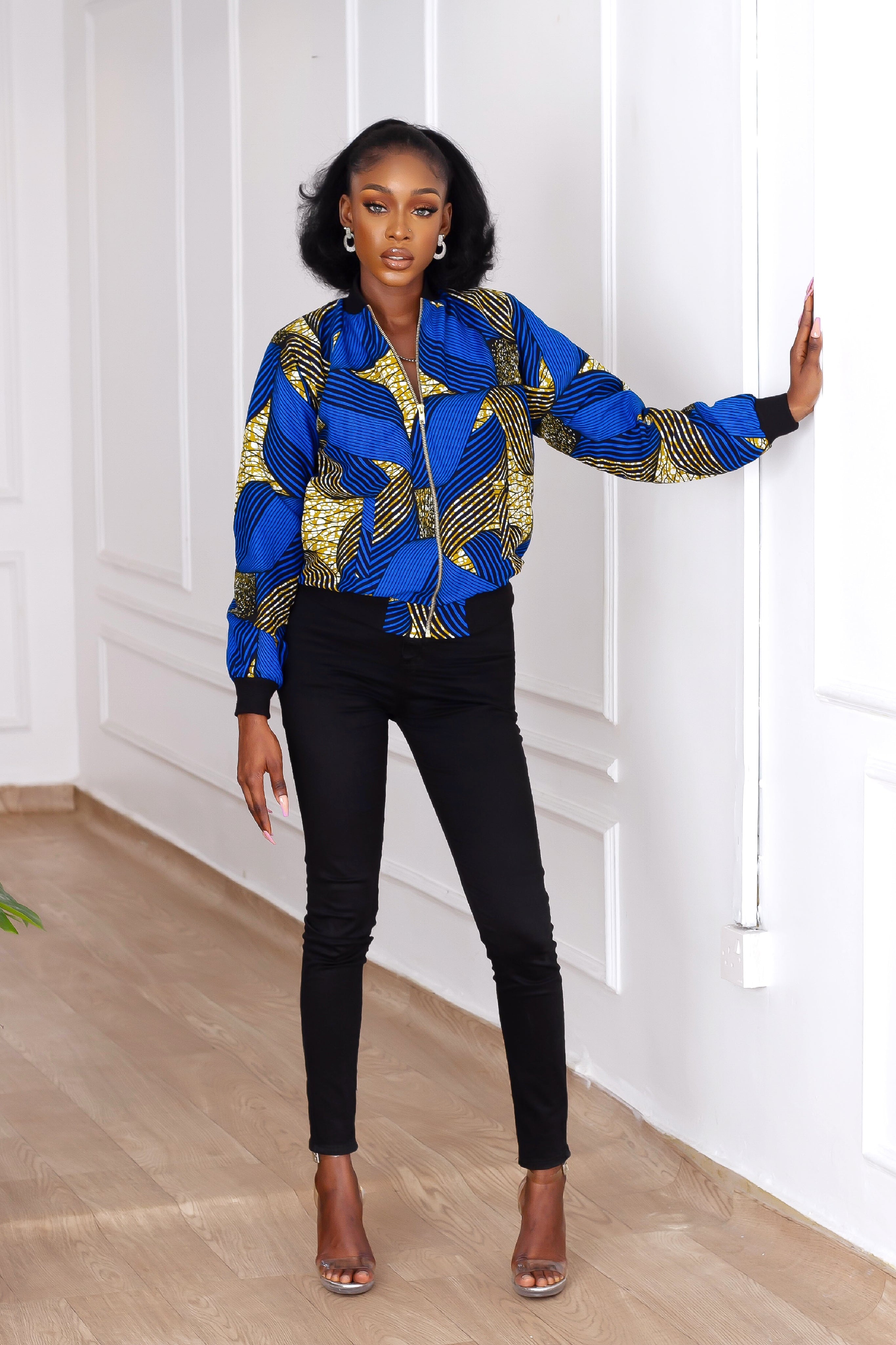 Signature Bomber Jacket (Blue) NIKI KAY