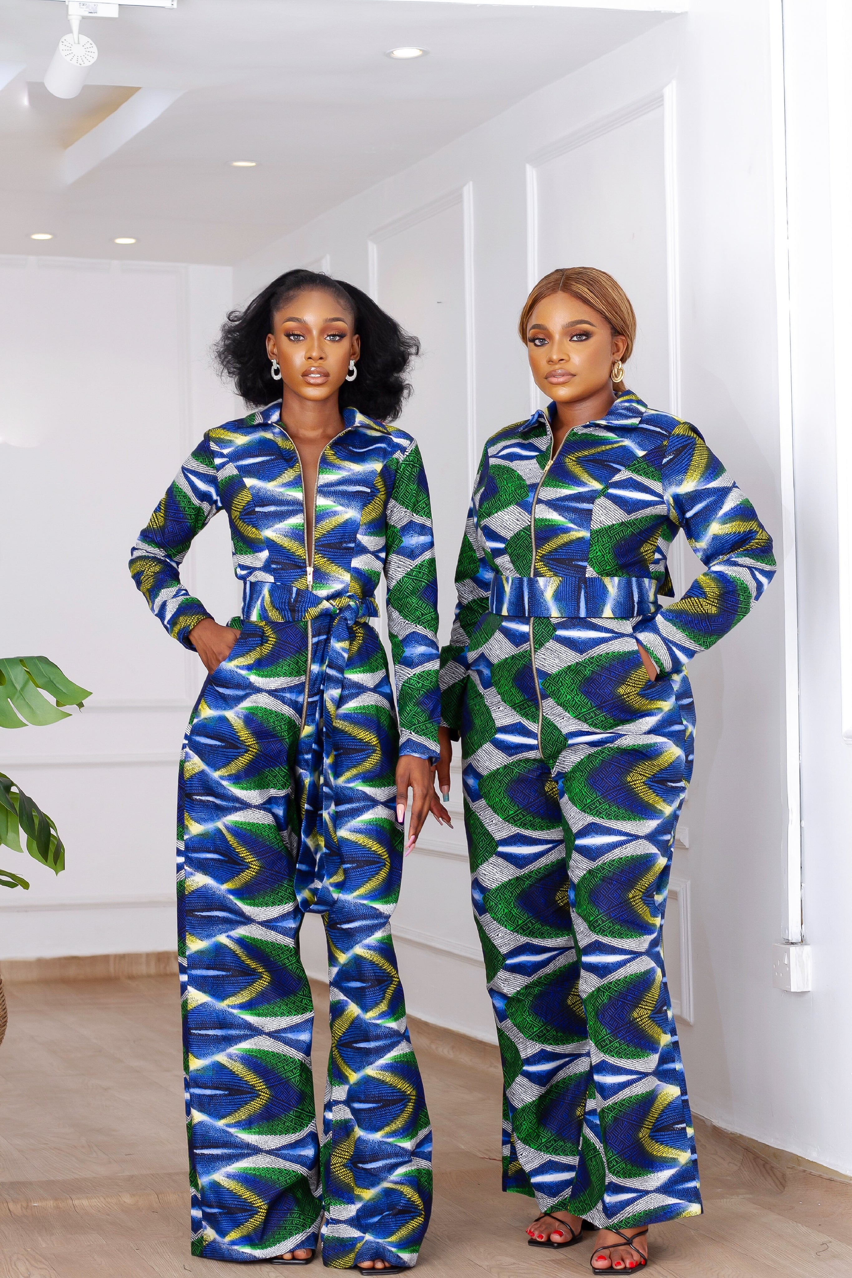 Taraji Zippered Jumpsuit (Blue) NIKI KAY