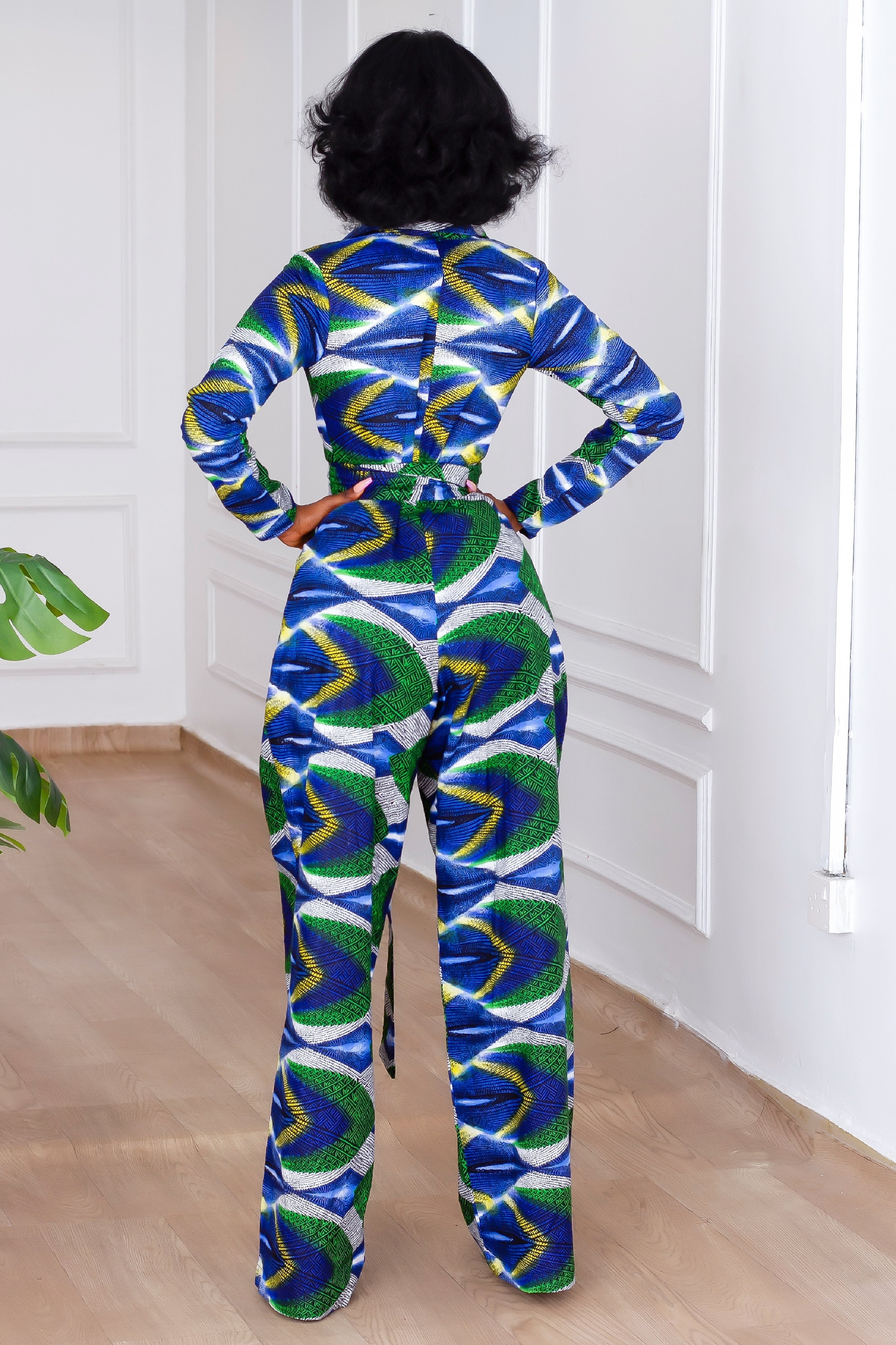 Taraji Zippered Jumpsuit (Blue) NIKI KAY