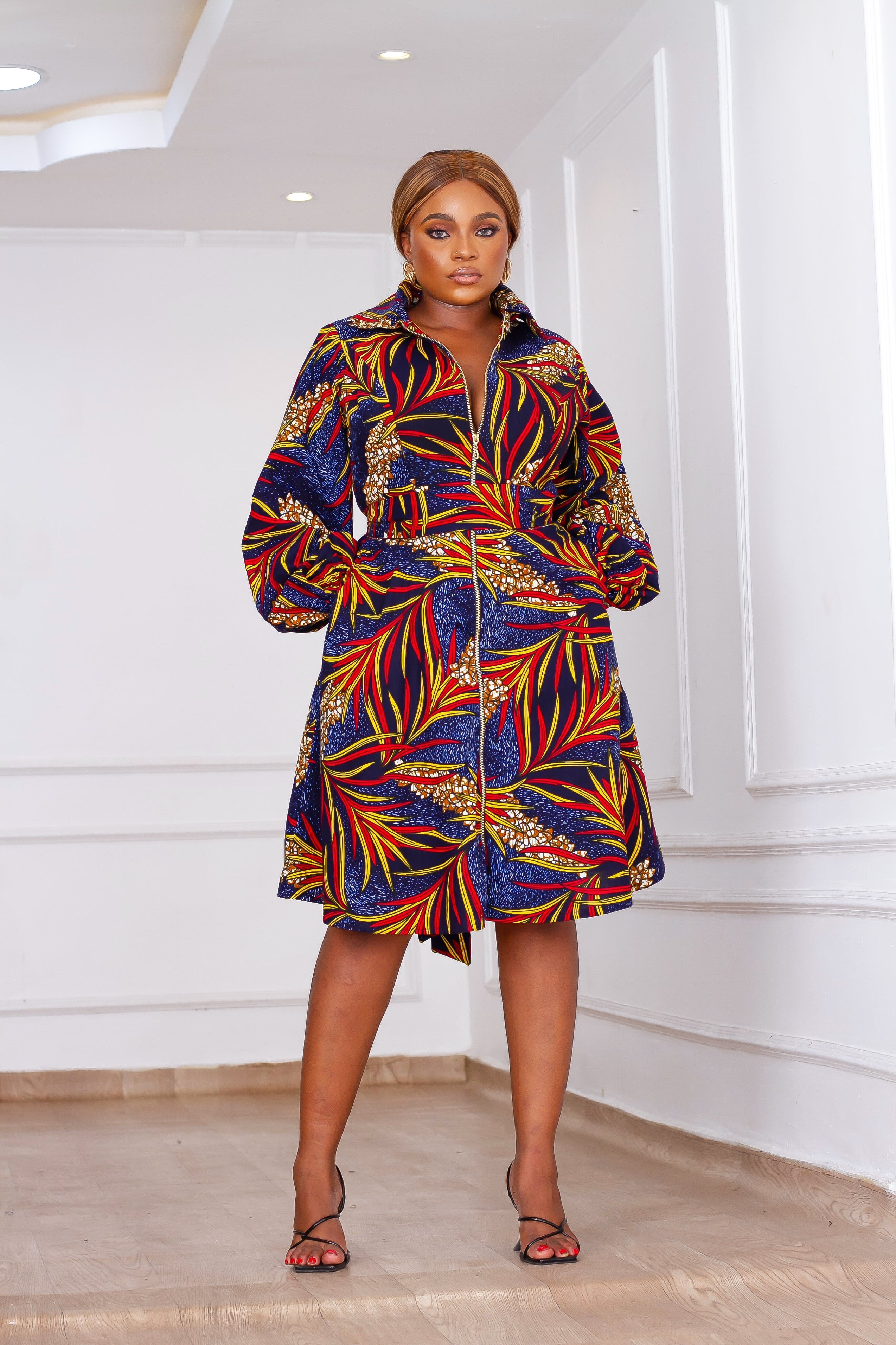 Oluchi Zippered Dress (Blue) NIKI KAY