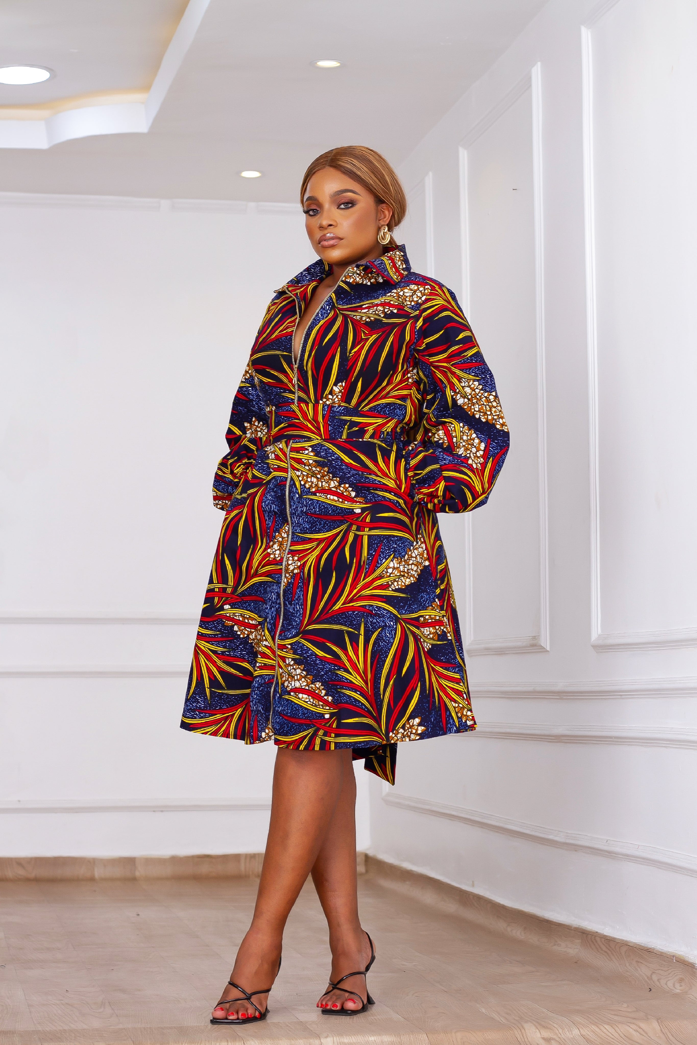 Oluchi Zippered Dress (Blue) NIKI KAY