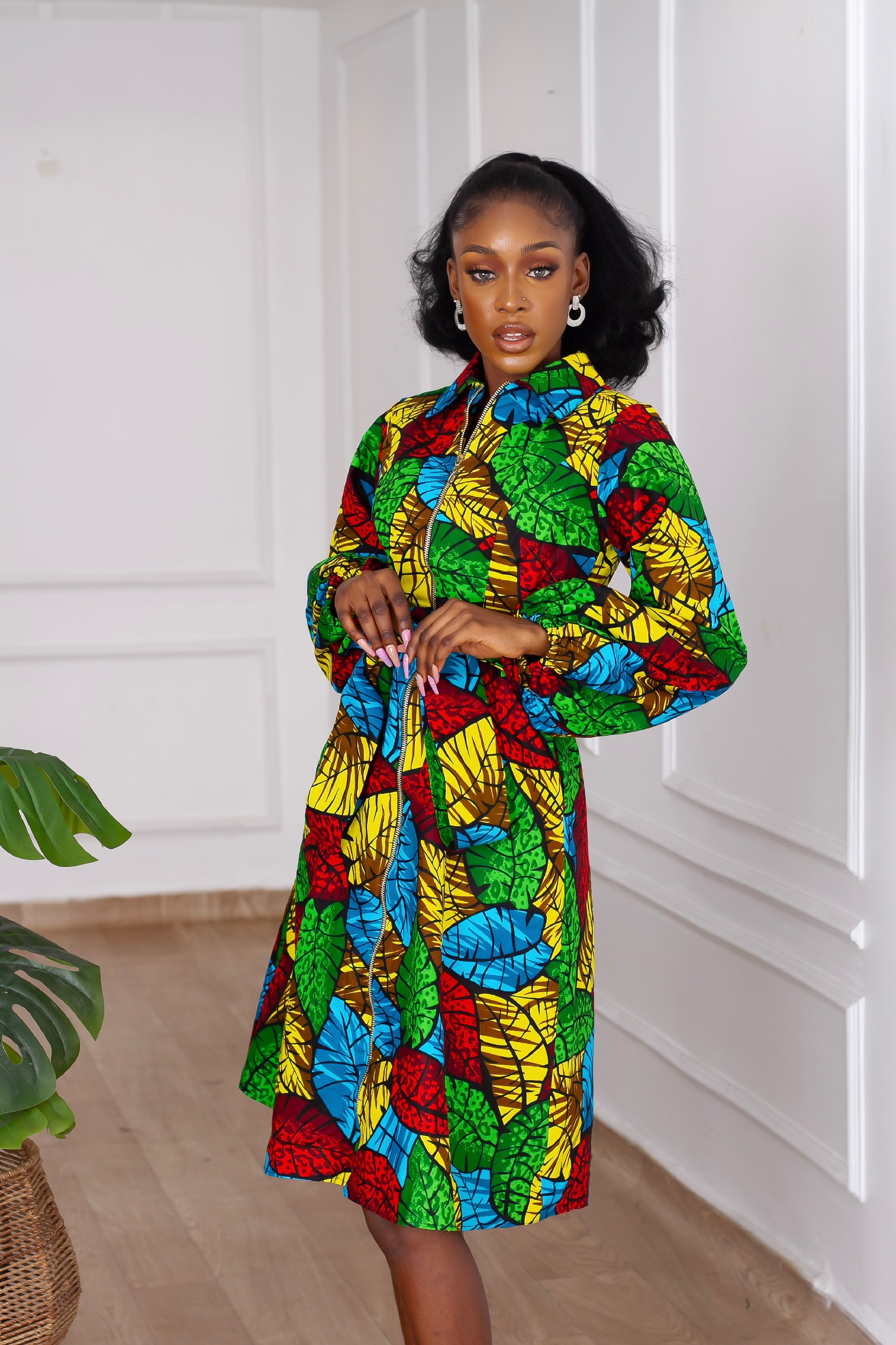 Oluchi Zippered Dress (Multi) NIKI KAY