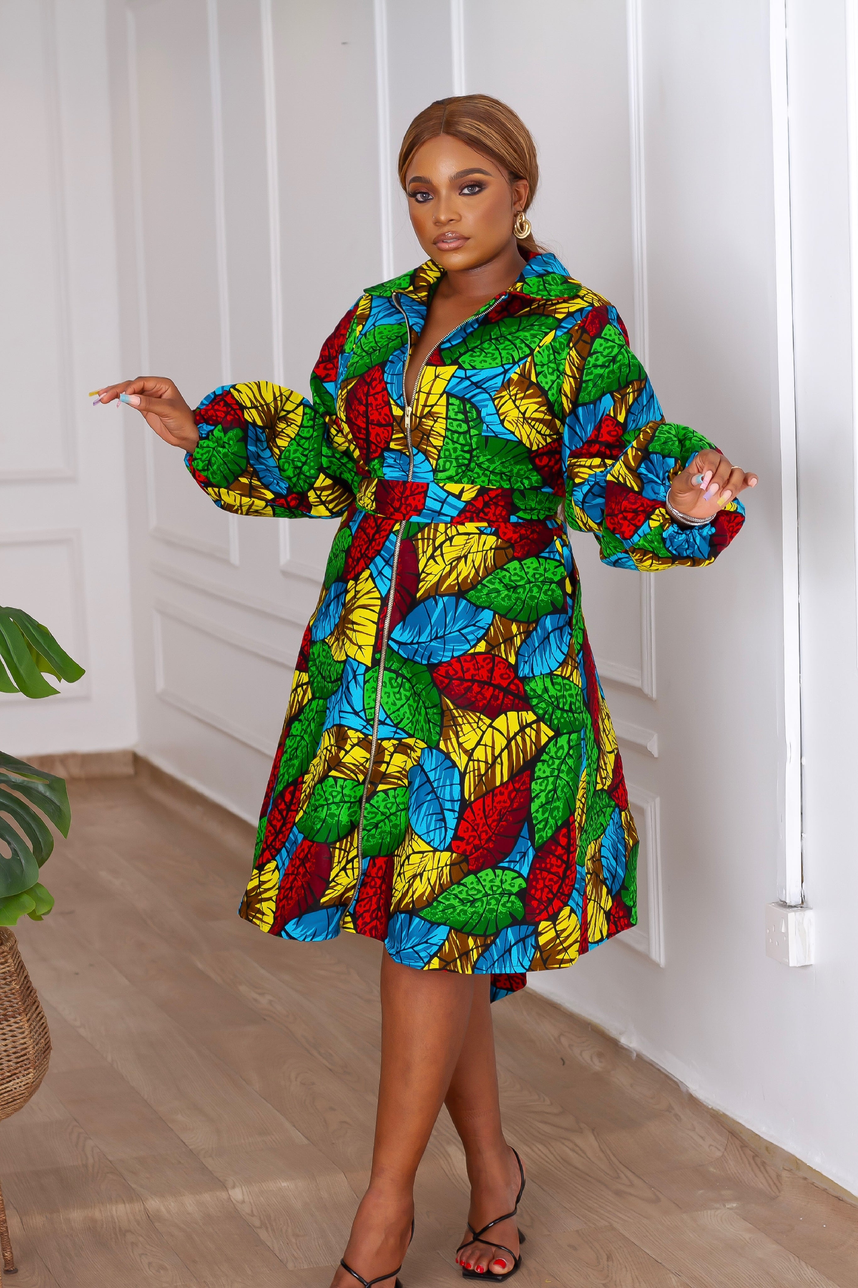 Oluchi Zippered Dress (Multi) NIKI KAY