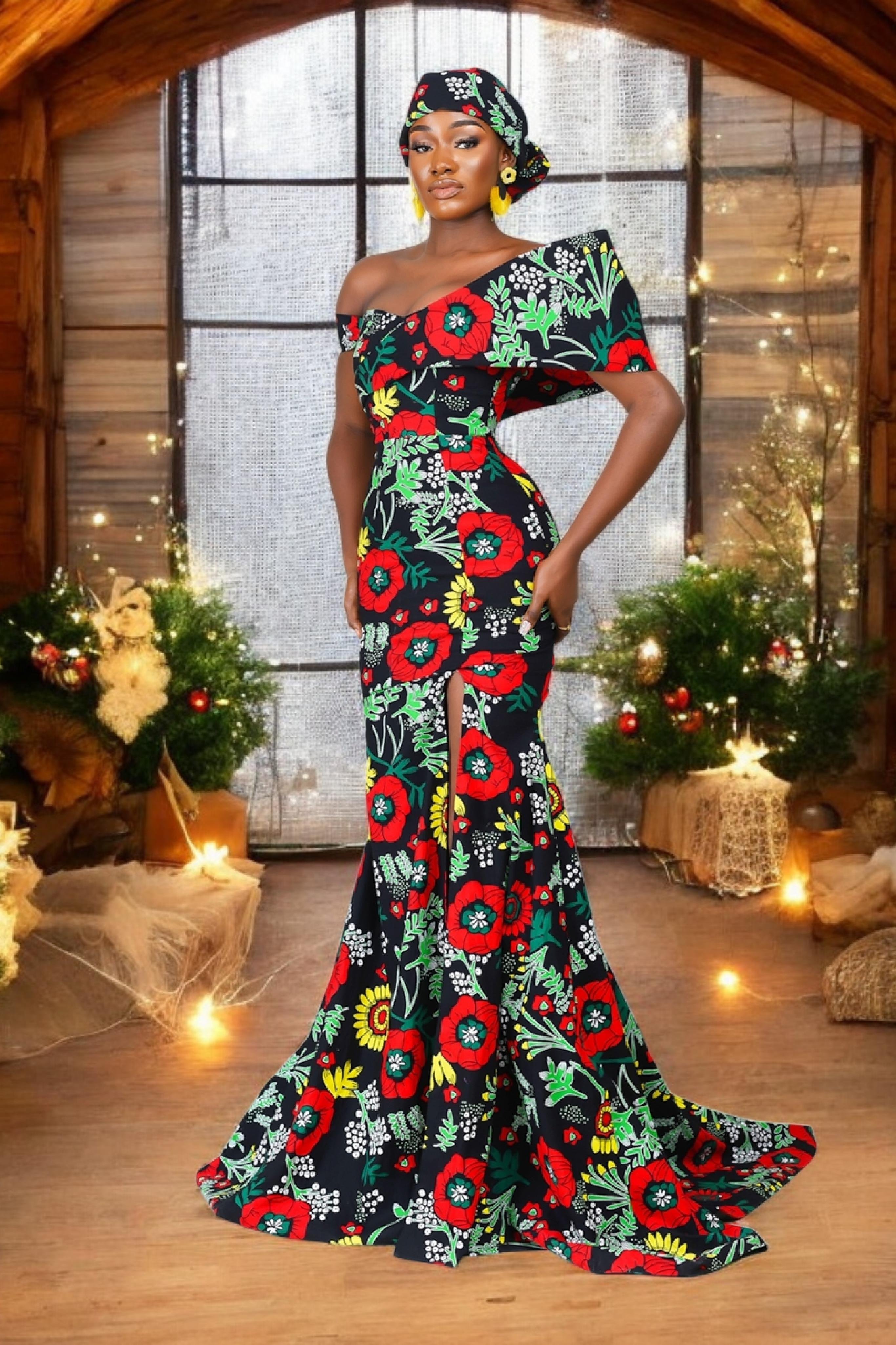 Ayana African Print Mermaid Dress