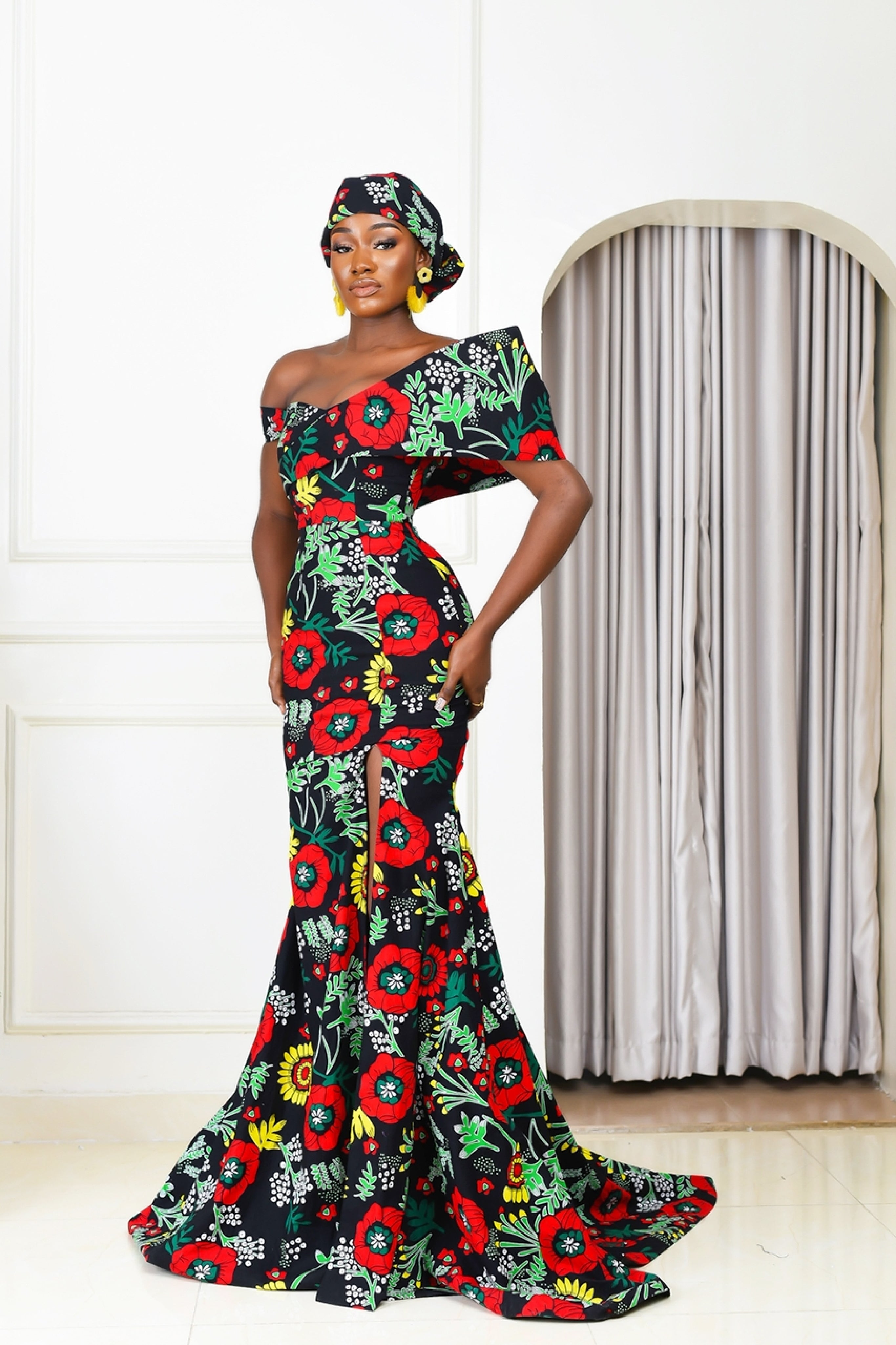 Ayana African Print Mermaid Dress NIKI KAY