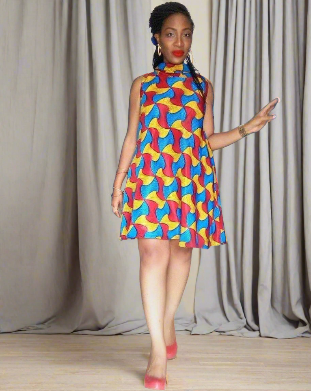 IFE African Print Ankara Silk dress
