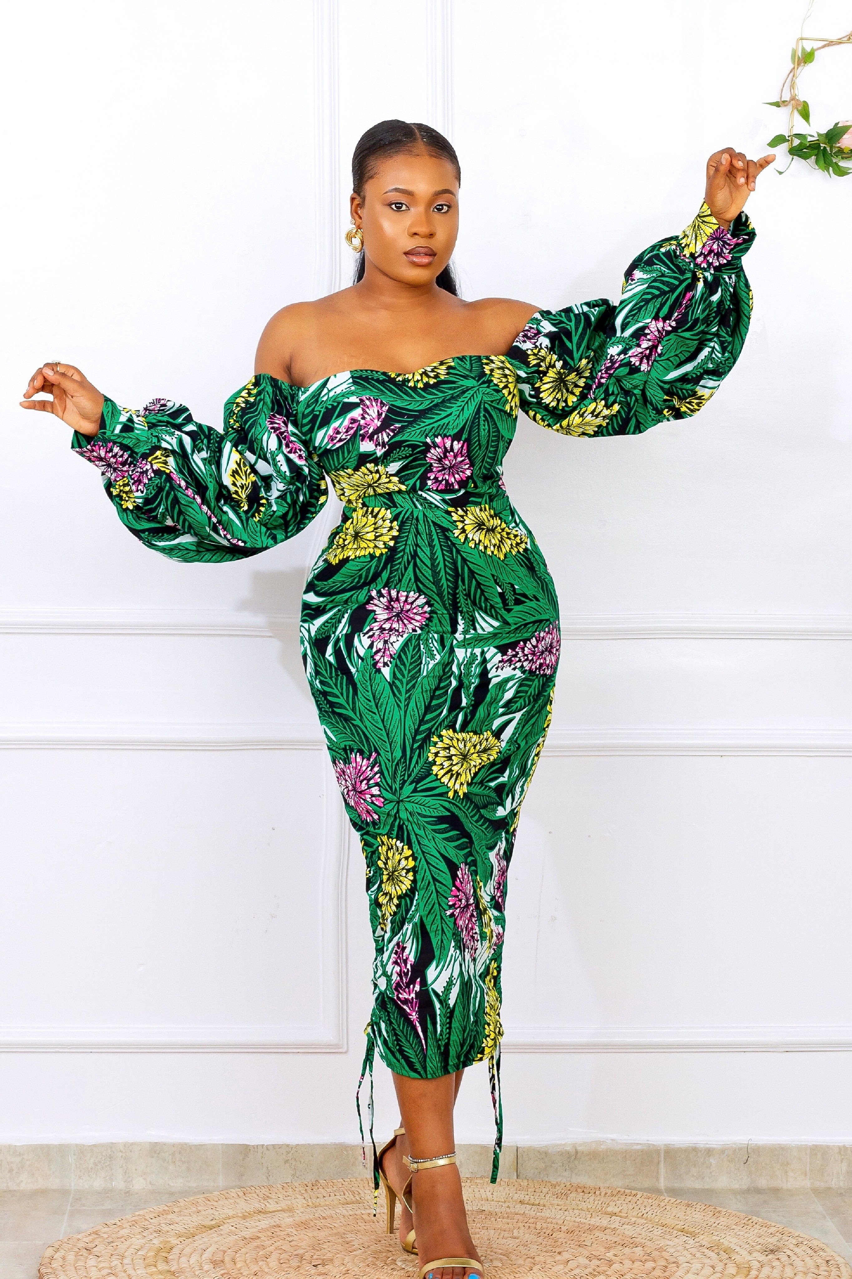 Camilla African Print Drawstring Dress