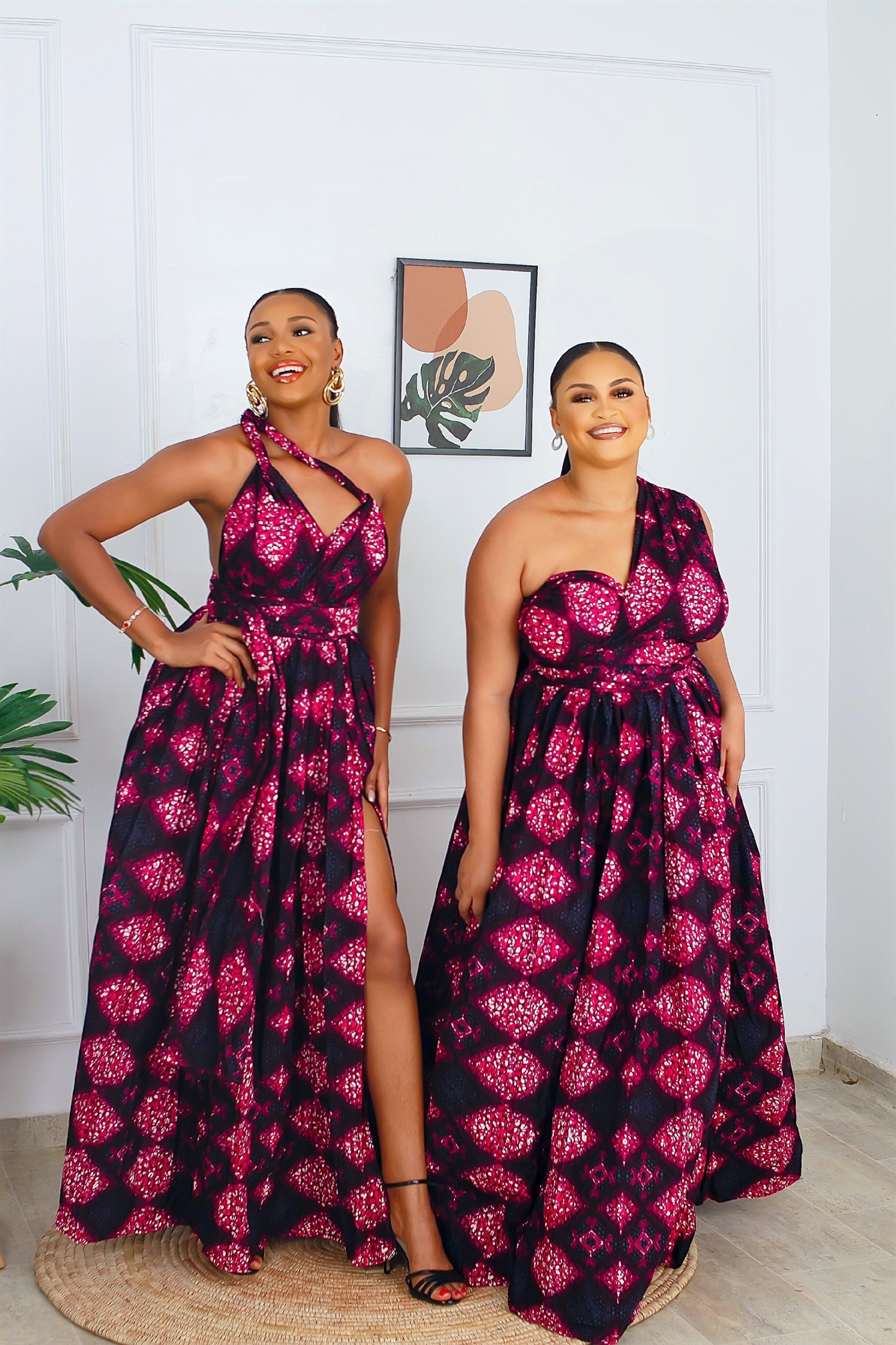 Ese African Print Maxi Infinity Dress (Pink)