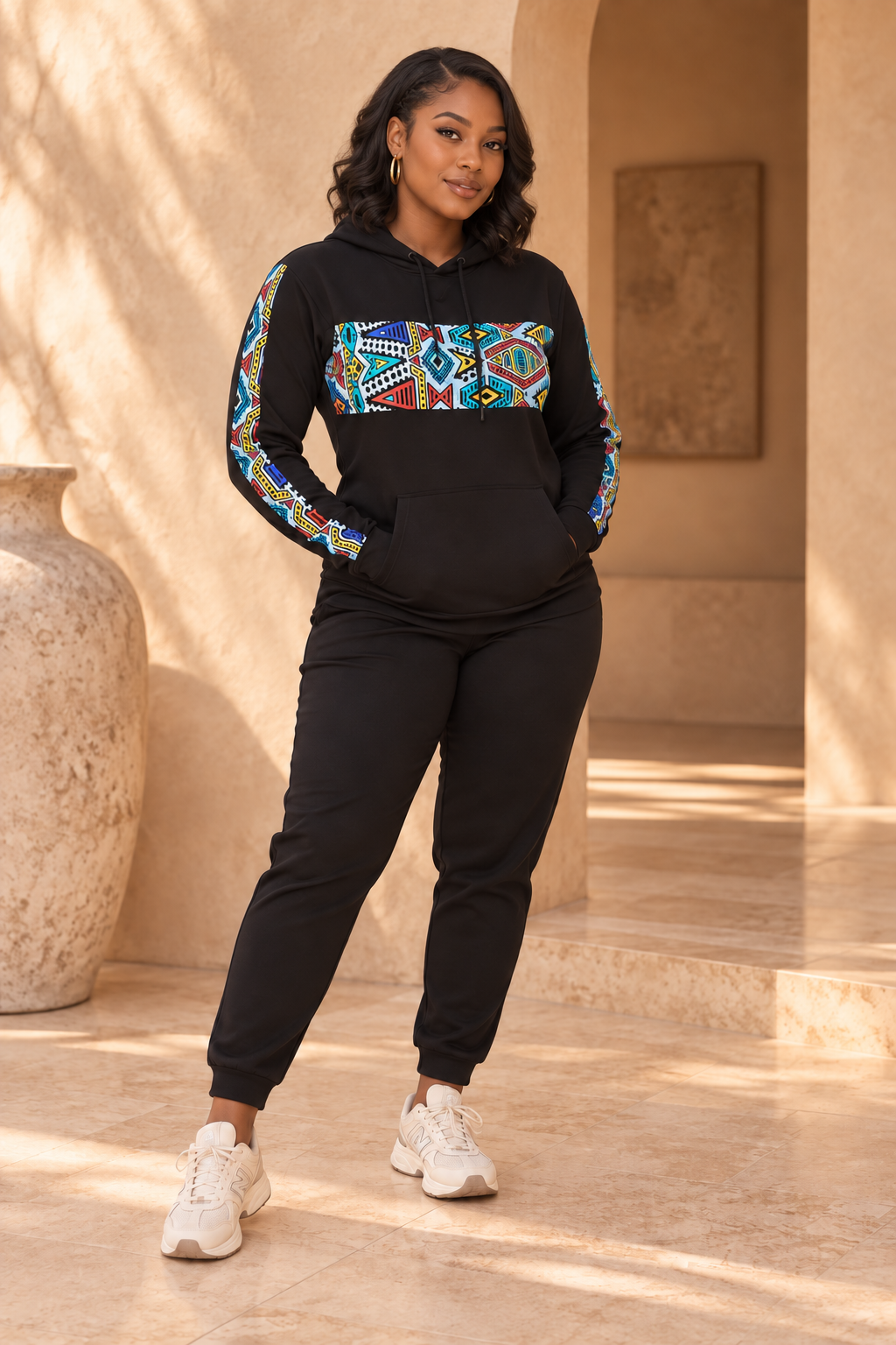 Nala African Print soft Jogger Set (Blue African Print) NIKI KAY